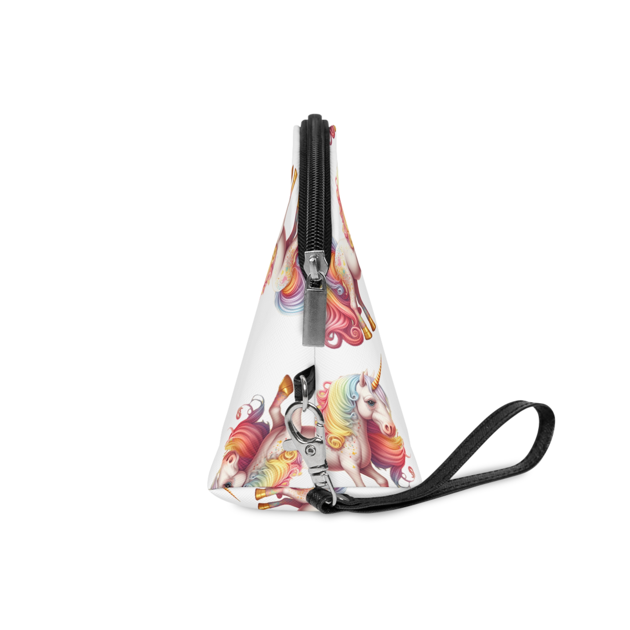 Cute Rainbow Unicorn Rainbow Colors Hair Fantasy Magic Unicorn Generative Ai Makeup Bag - Image 3