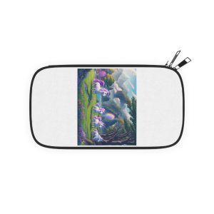 Painting Group Unicorns Landscape With Mountains Background Passport Wallet