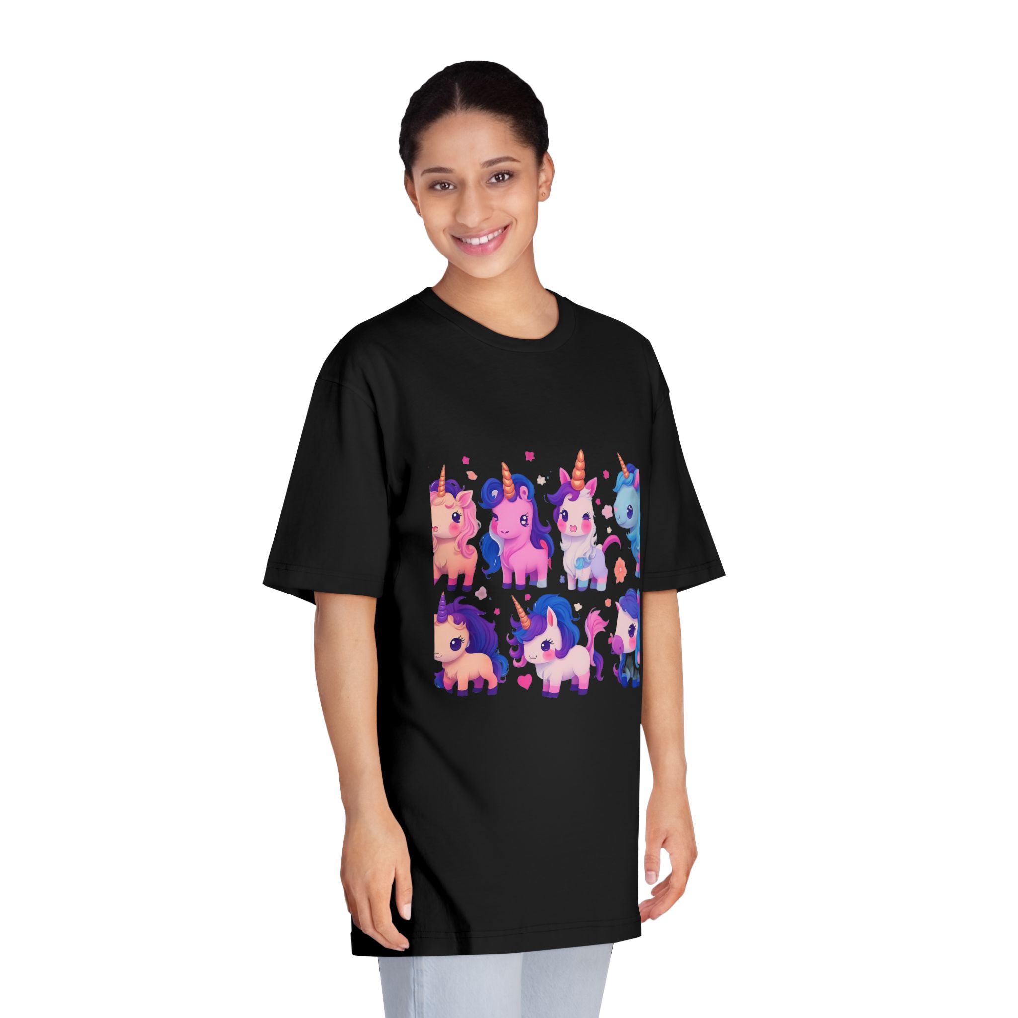 Cute Unicorn Stickers Unisex Classic Crewneck T Shirt - Image 7