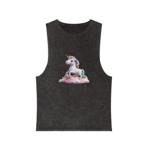 Unicorn Cloud Clouds 3d Rendering Unisex Stonewash Tank Top