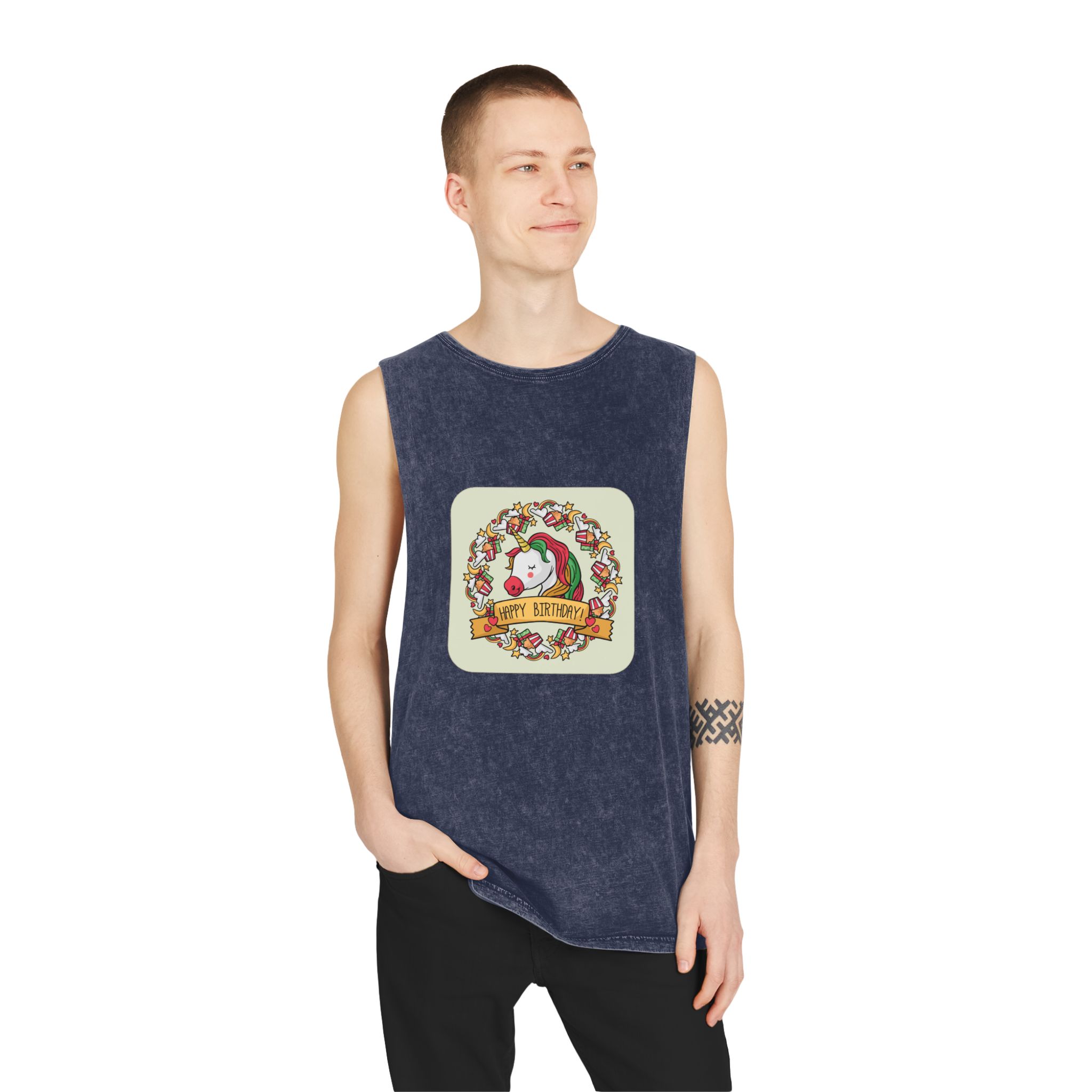 Unicorn V101 Unisex Stonewash Tank Top - Image 15