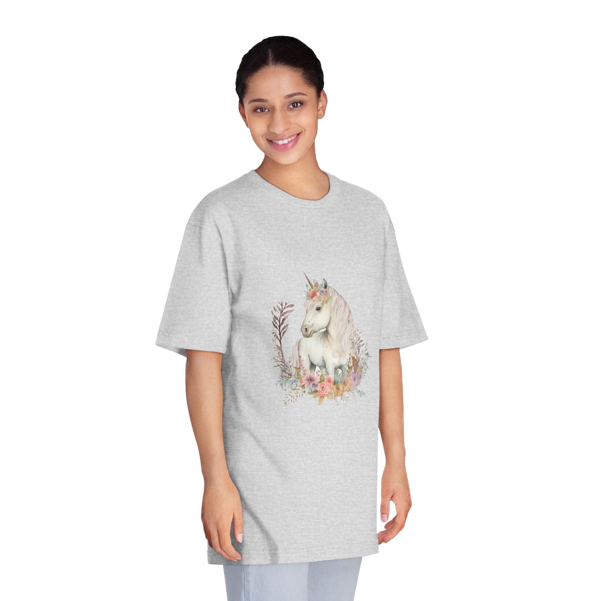 Watercolor Forest Cartoon Isolated Cute Baby Unicorn Animal Illustration Ai Generative Unisex Classic Crewneck T Shirt - Image 15