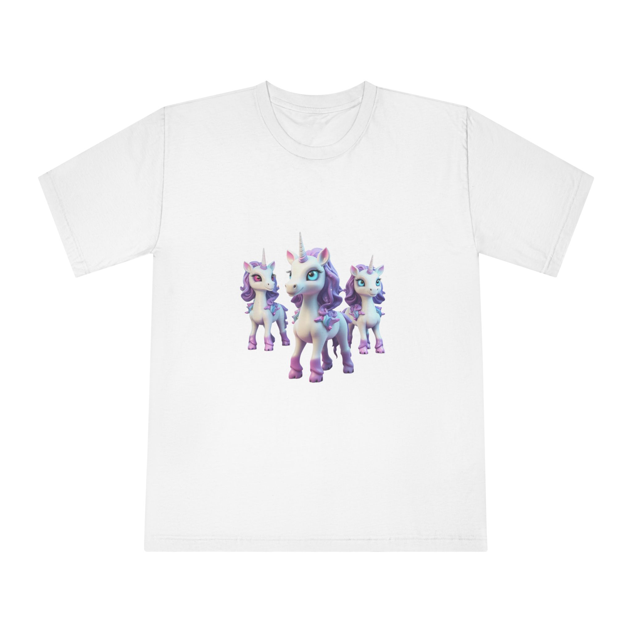 Mythical Unicorn Kids Figurine Style (2) Unisex Classic Crewneck T Shirt
