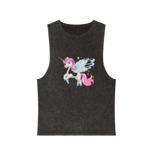 Beautiful Unicorn Unisex Stonewash Tank Top
