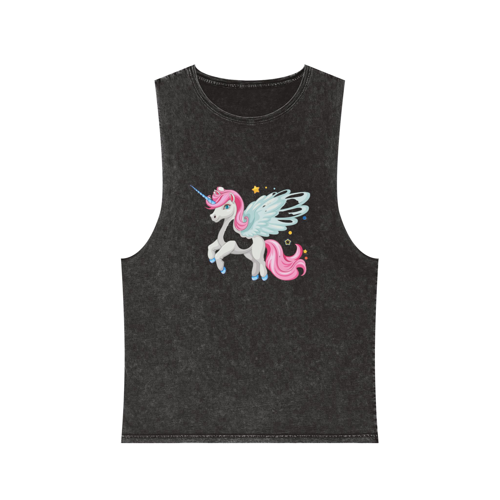 Beautiful Unicorn Unisex Stonewash Tank Top