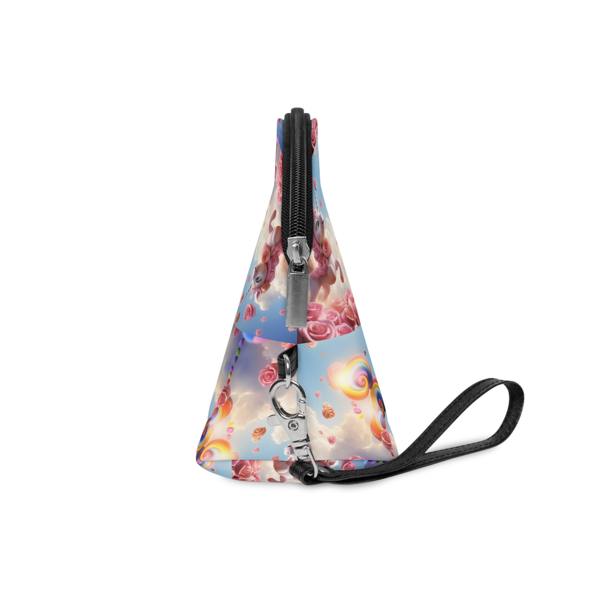 There Is Unicorn That Is Flying Through Air With Roses Generative Ai Makeup Bag - Image 3