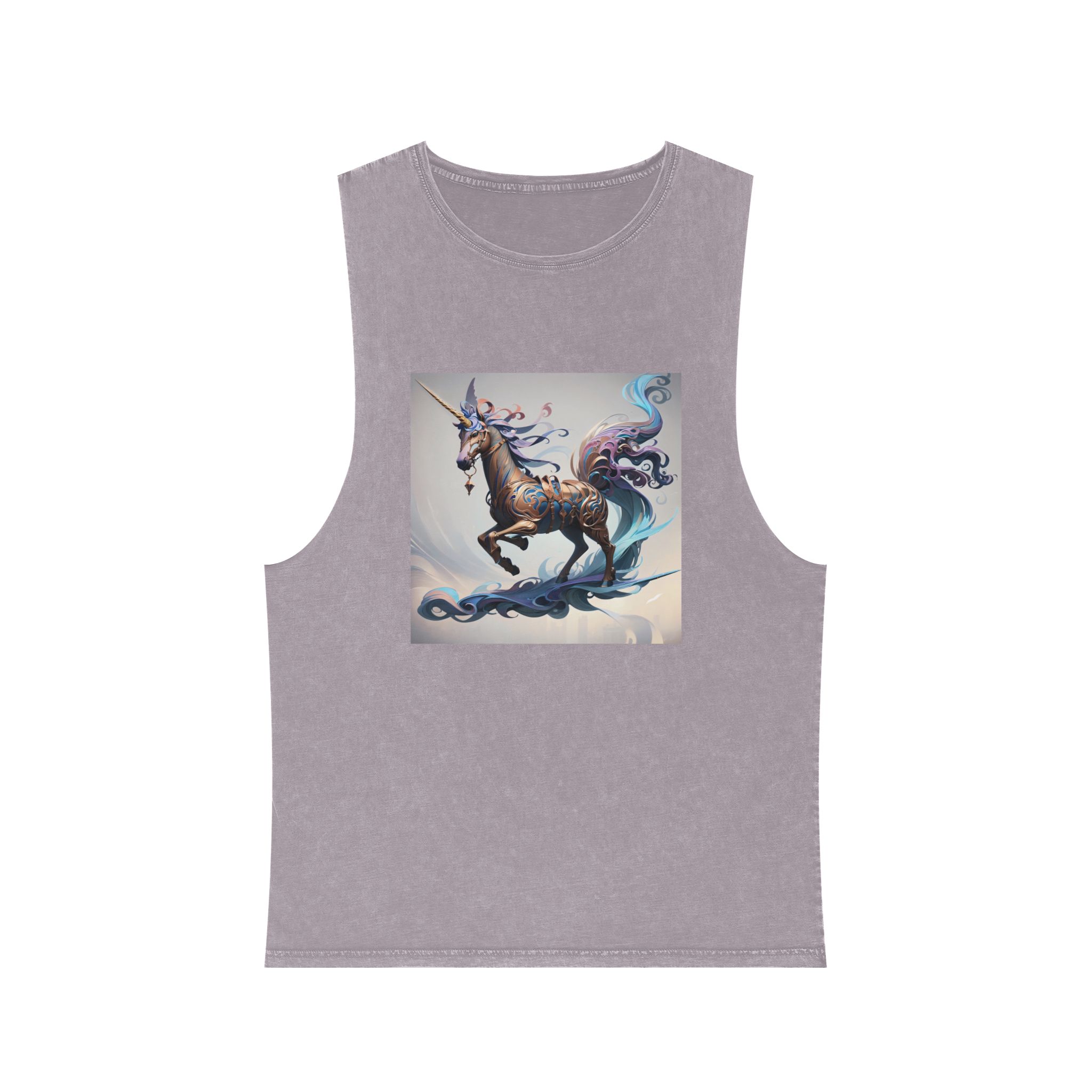 Painting Unicorn Unisex Stonewash Tank Top - Image 17