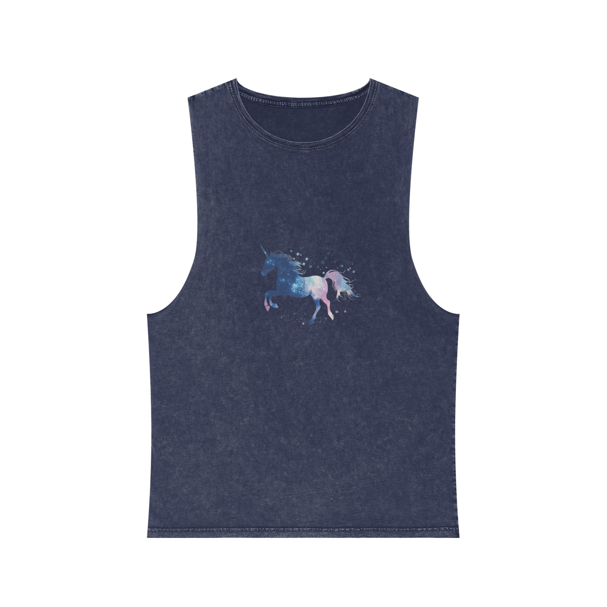 Celestial Unicorn Watercolor Painting Unisex Stonewash Tank Top - Image 13