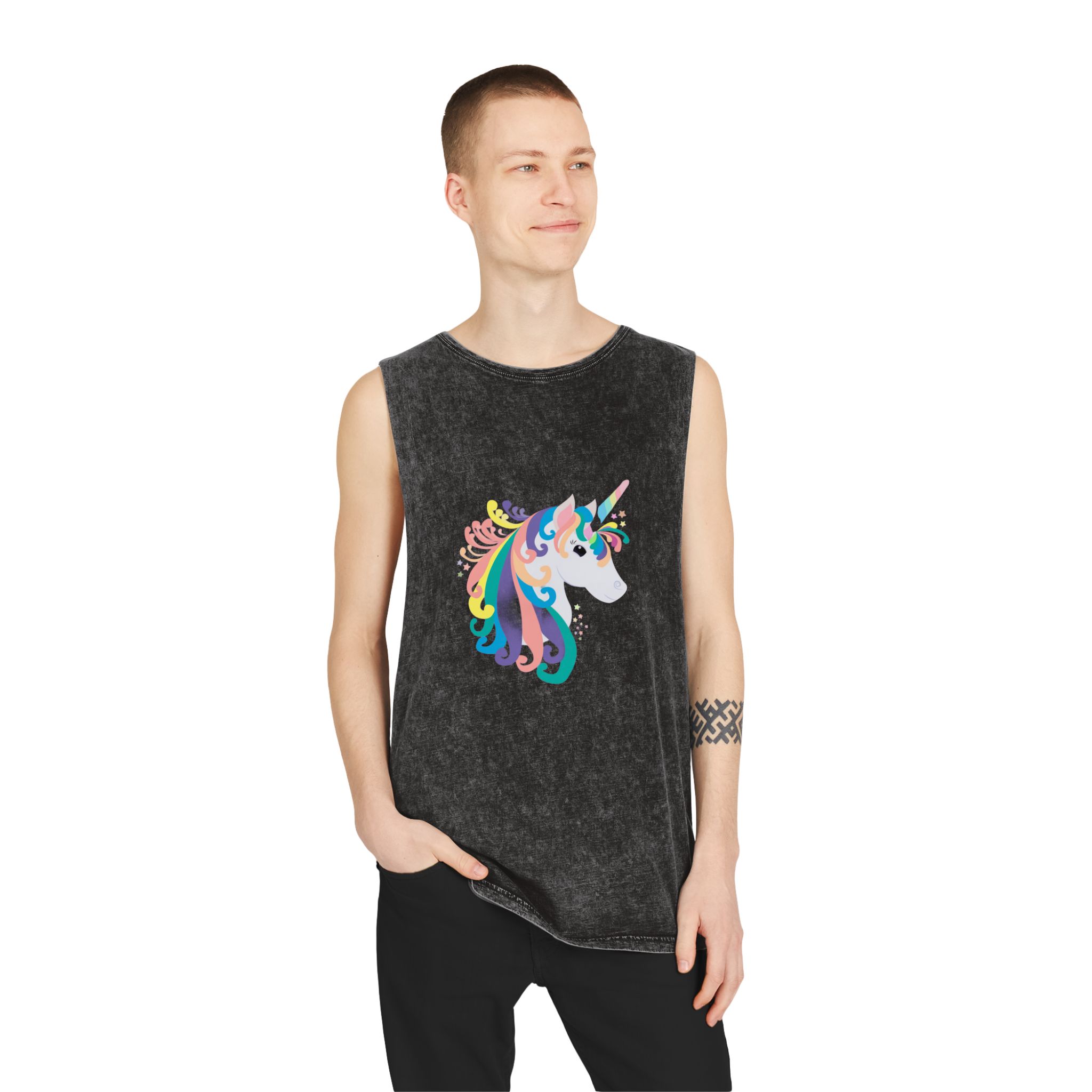 Unicorn V118 Unisex Stonewash Tank Top - Image 3