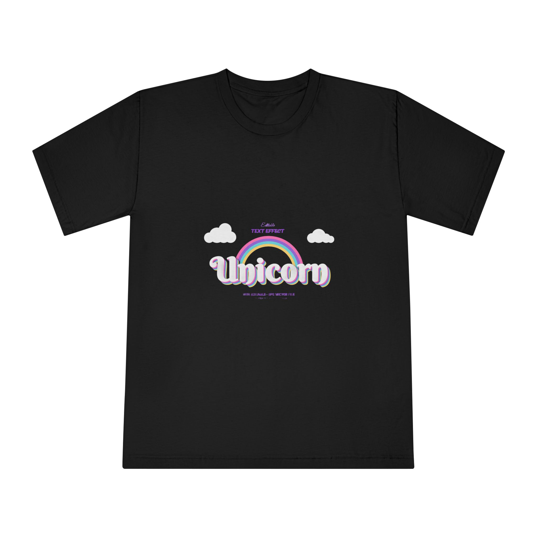 Cute Unicorn Editable Text Effect Unisex Classic Crewneck T Shirt - Image 5