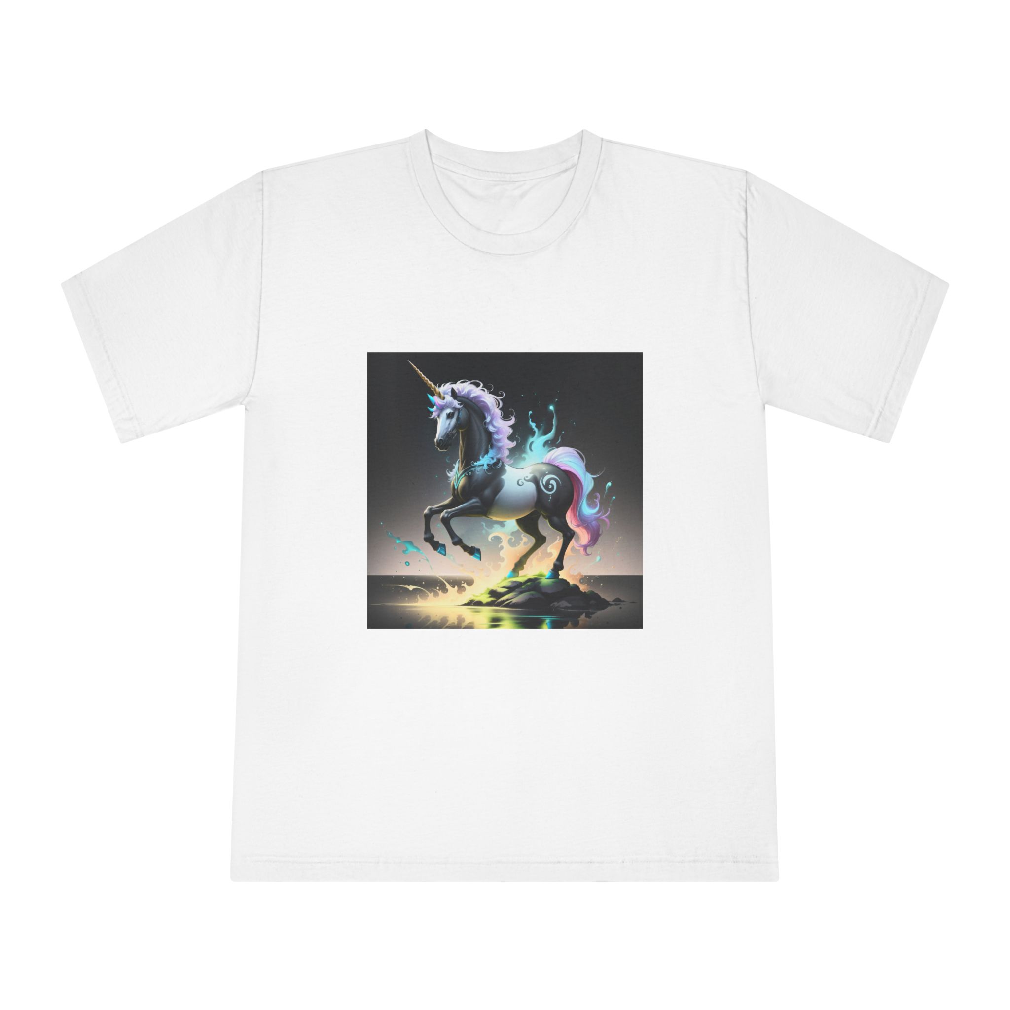 Black Unicorn With Fluorescent Liquids Unisex Classic Crewneck T Shirt