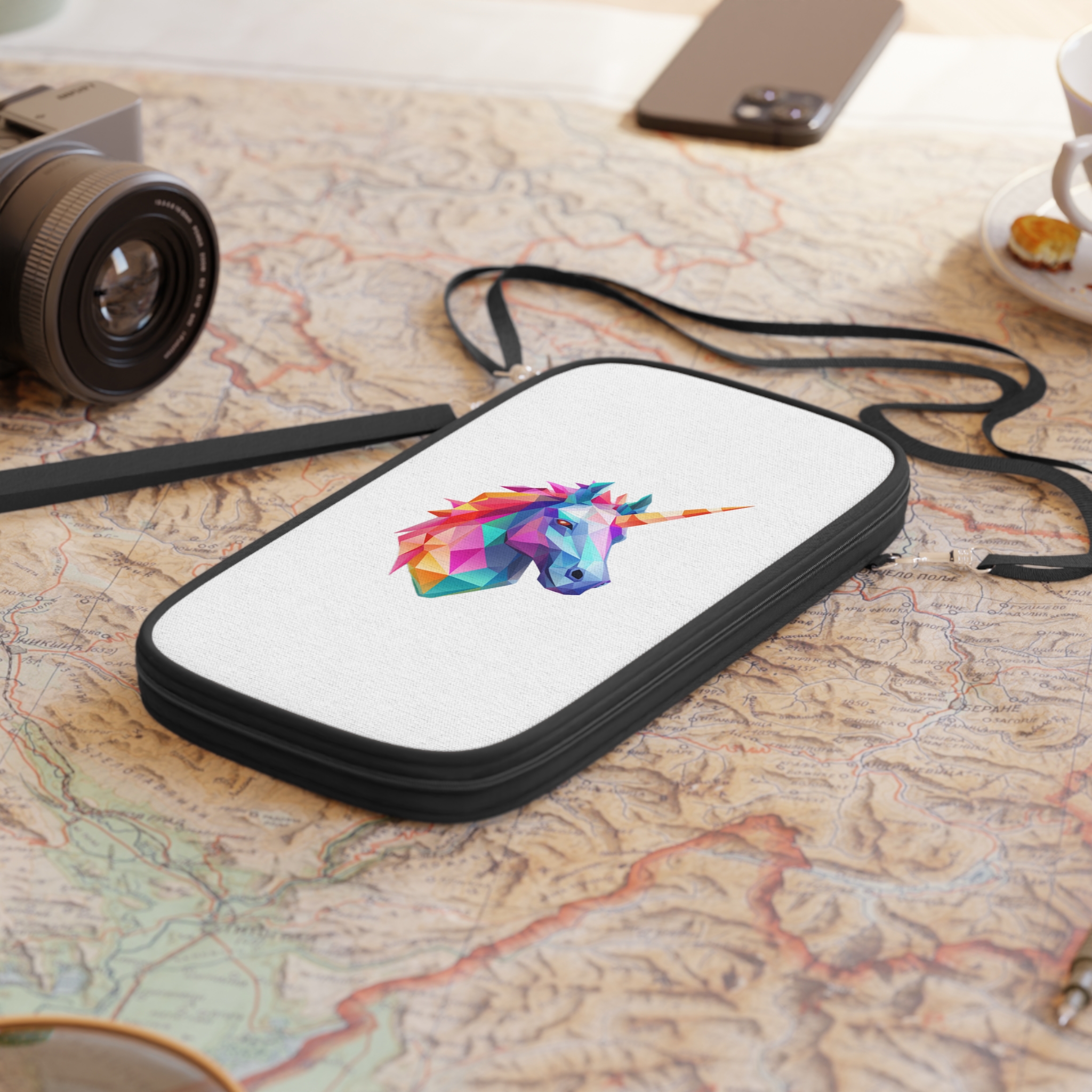 Mythical Unicorn With Poly Style (1) Passport Wallet - Image 4