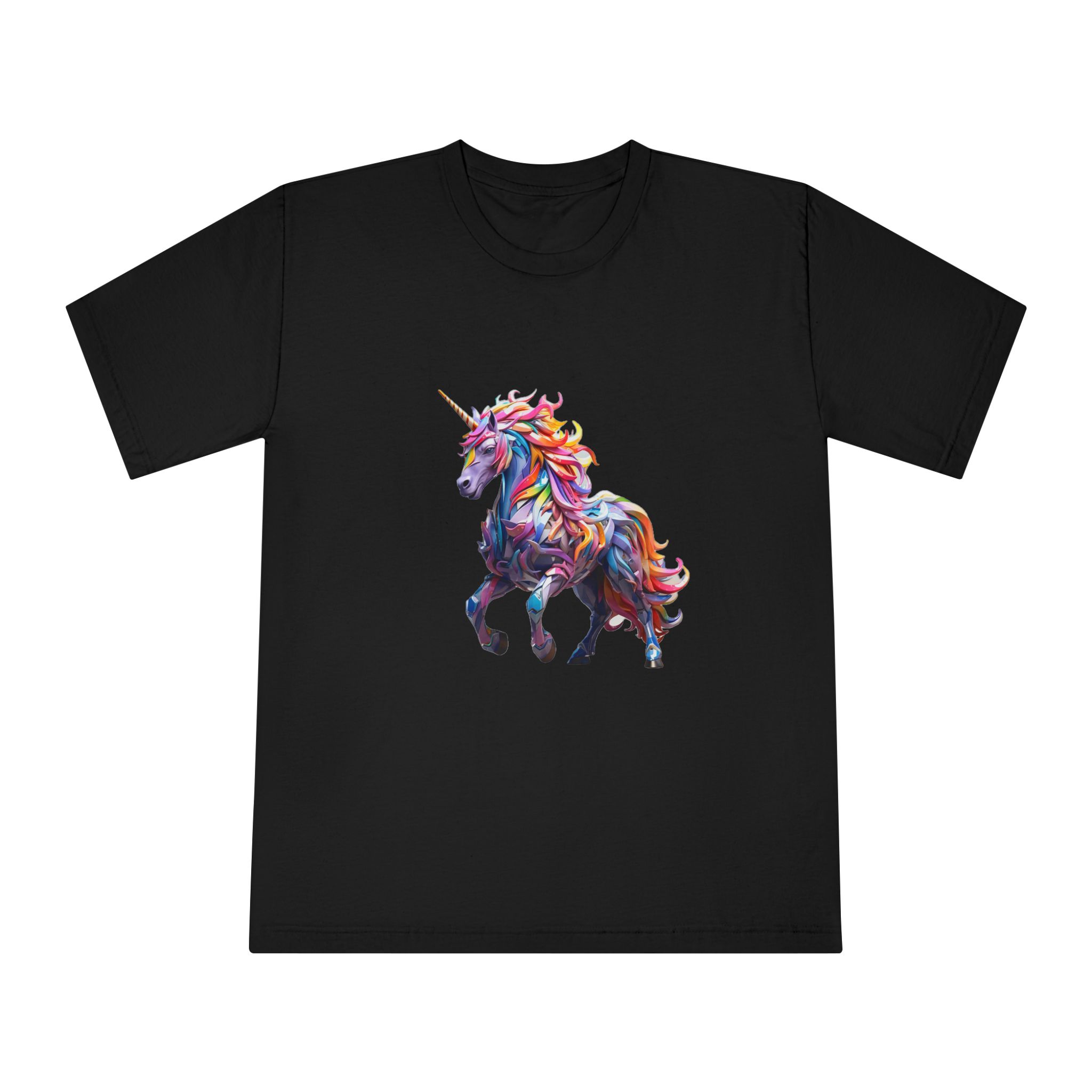 Colorful 3d Mythical Unicorn (4) Unisex Classic Crewneck T Shirt - Image 5