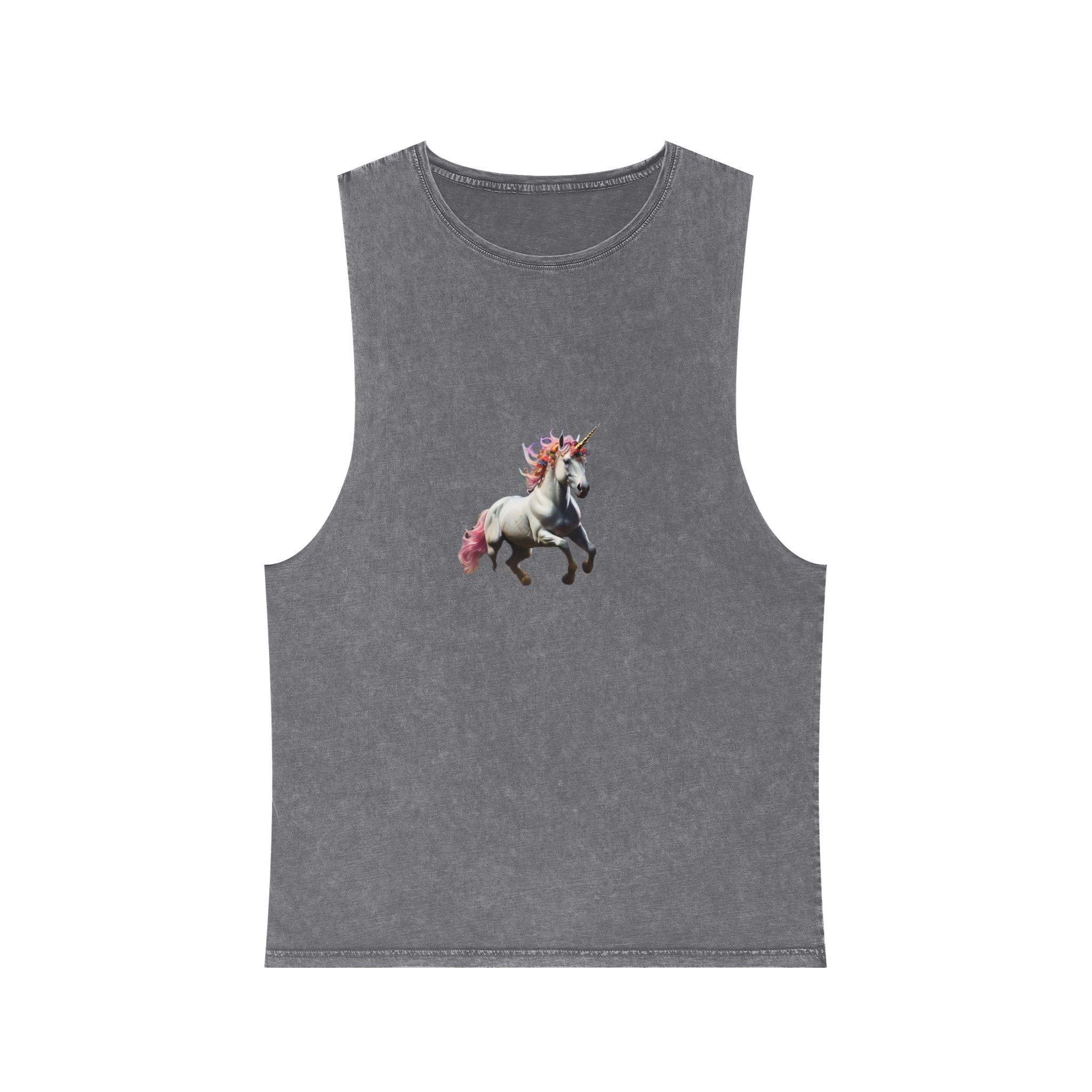 Beautiful Unicorn Running Magical Meadow Unicorn Background Images Whimsical Unicorn (23) Unisex Stonewash Tank Top - Image 9