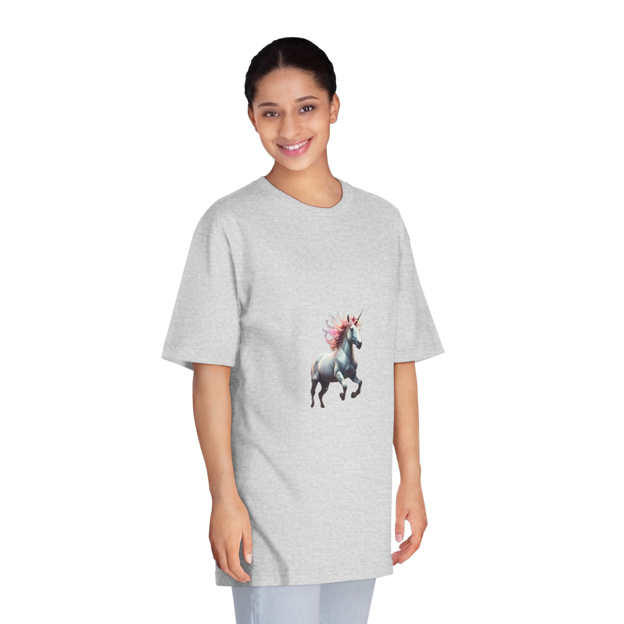 Beautiful Unicorn Running Magical Meadow Unicorn Background Images Whimsical Unicorn (22) Unisex Classic Crewneck T Shirt - Image 15