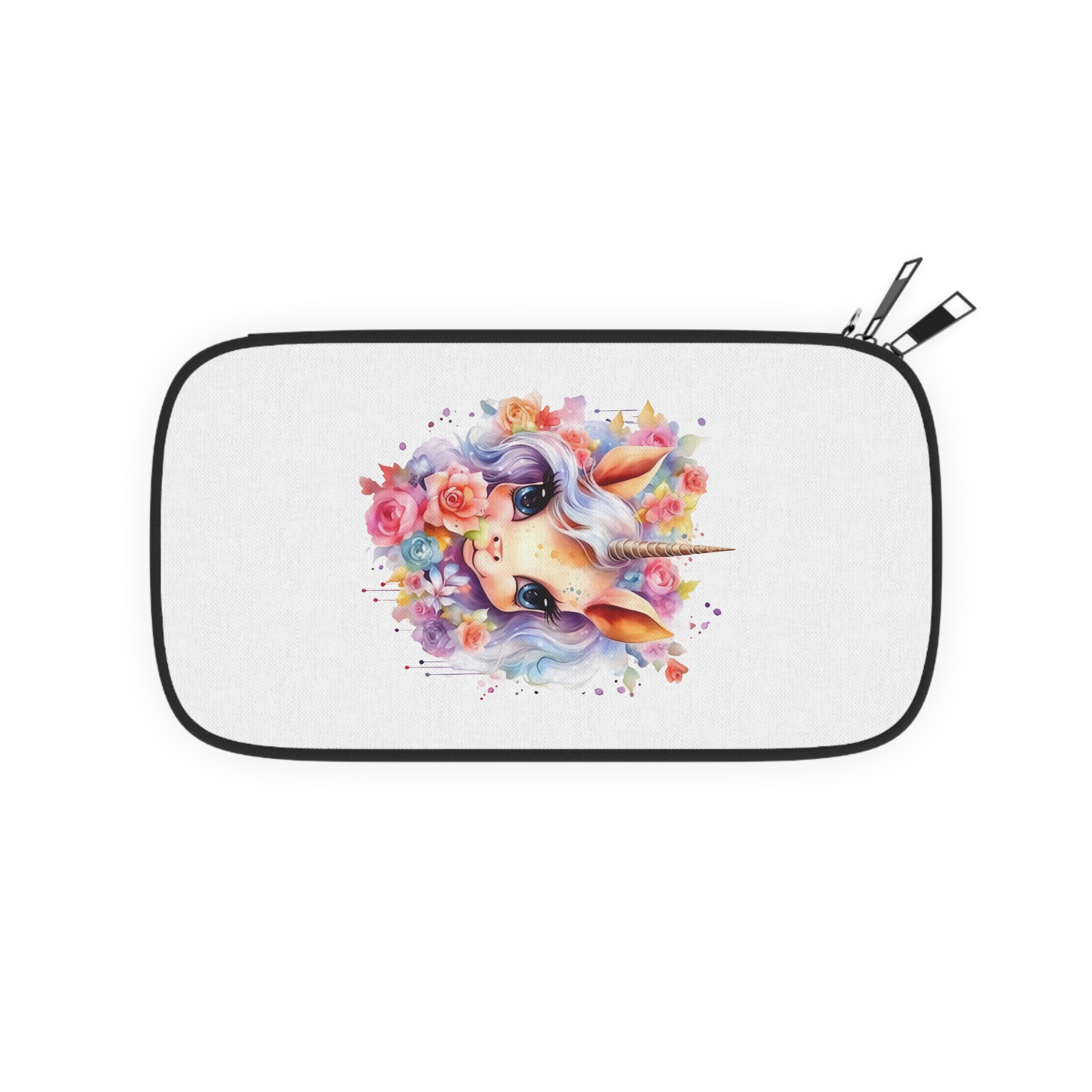 Cute Colorful Magic Unicorn With Flowers Watercolor Style (7) Passport Wallet