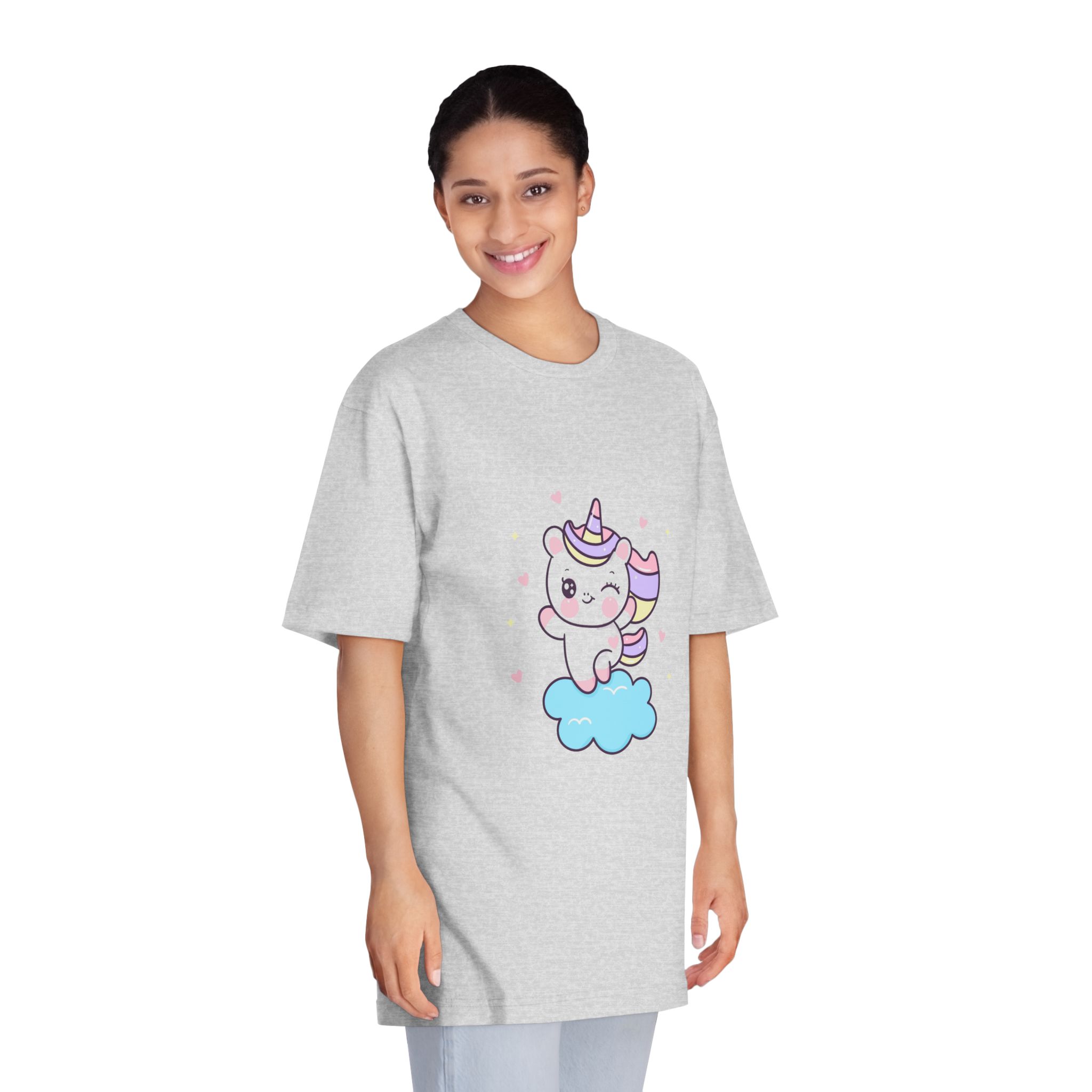 Unicorn Cloud Kawaii Animal Cartoon Fairytale Character Unisex Classic Crewneck T Shirt - Image 15