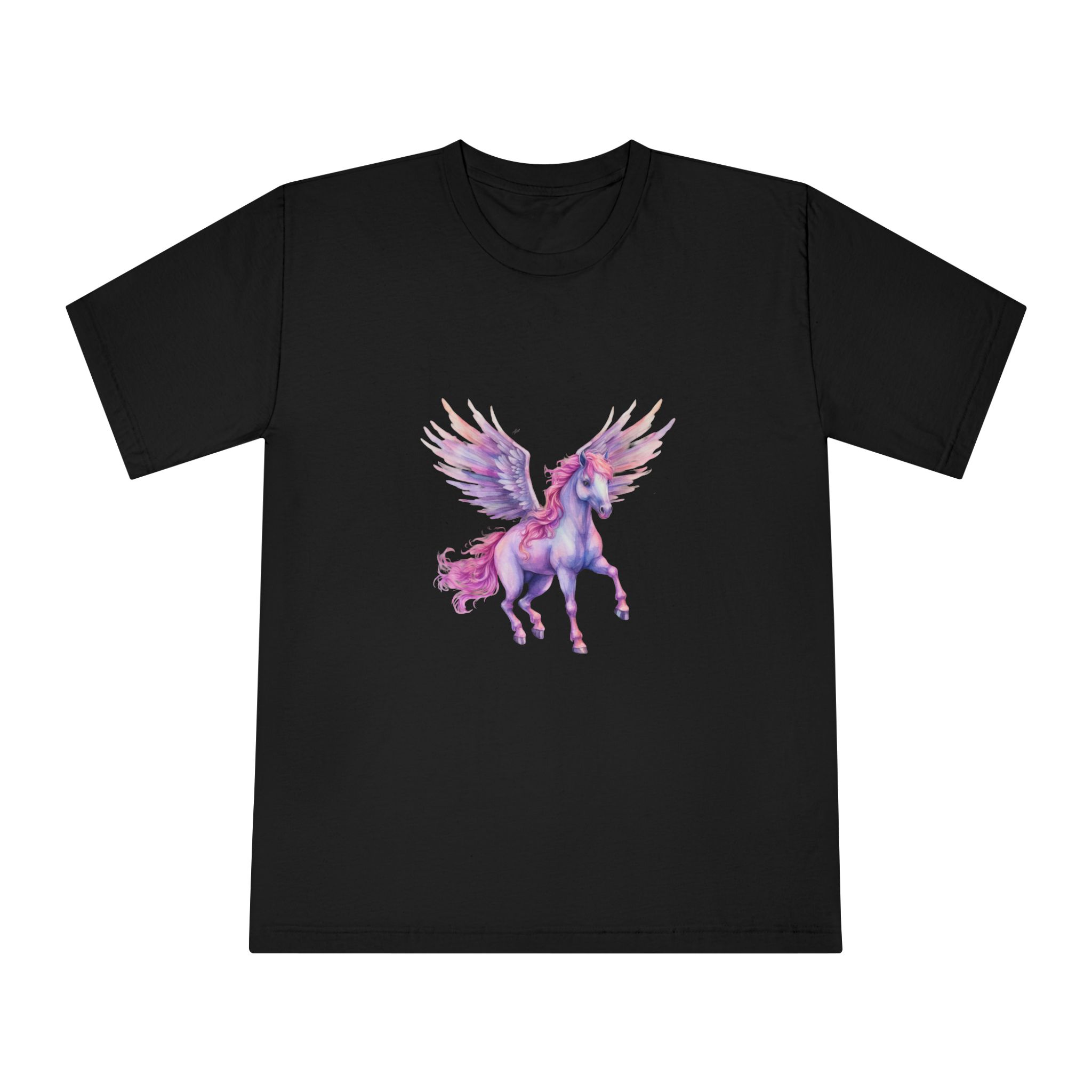 Painting Unicorn With Pink Hair Wings Generative Ai Unisex Classic Crewneck T Shirt - Image 5