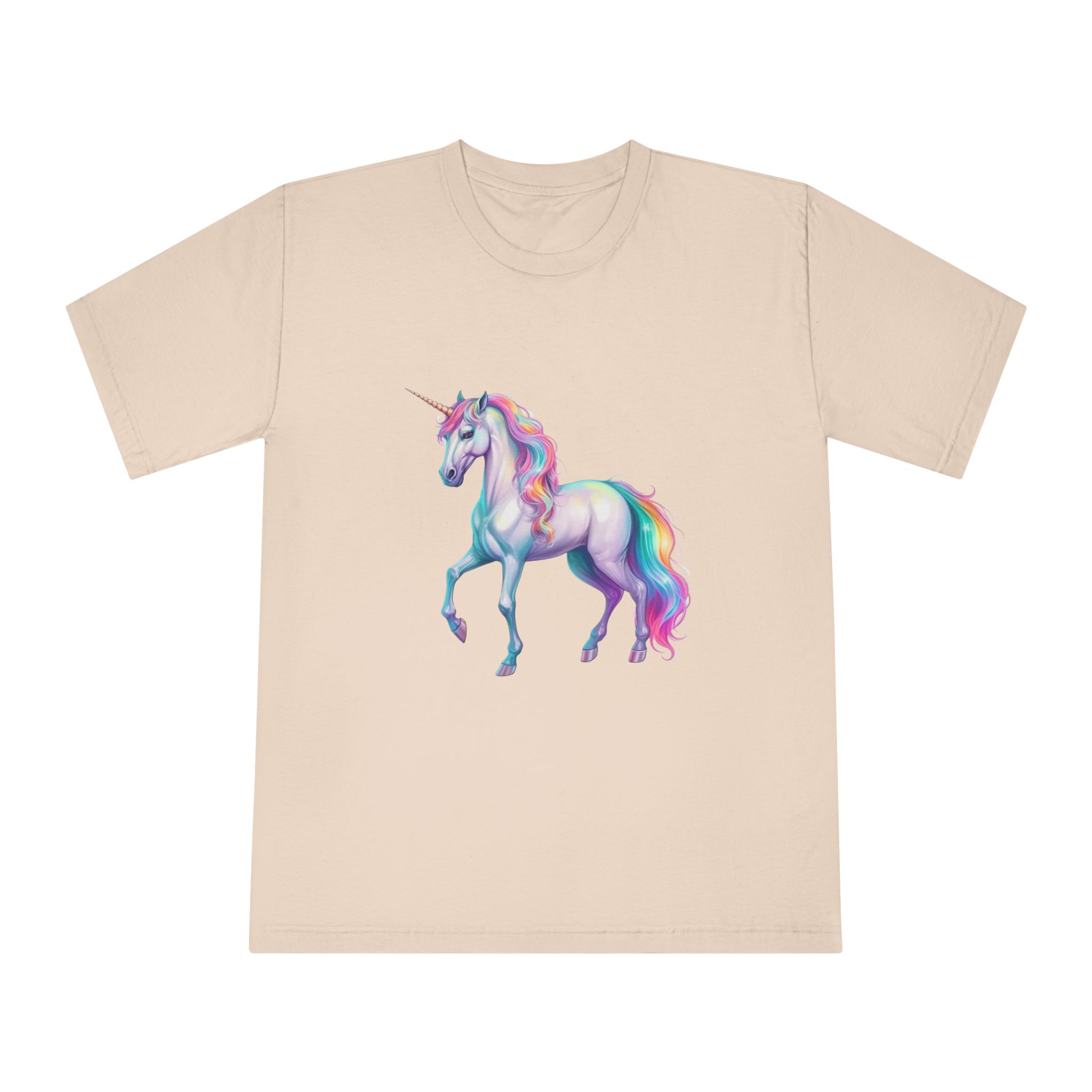 White Unicorn With Rainbow Mane Long Mane Generative Ai Fotor Bg Remover 20231203171019 Unisex Classic Crewneck T Shirt - Image 9