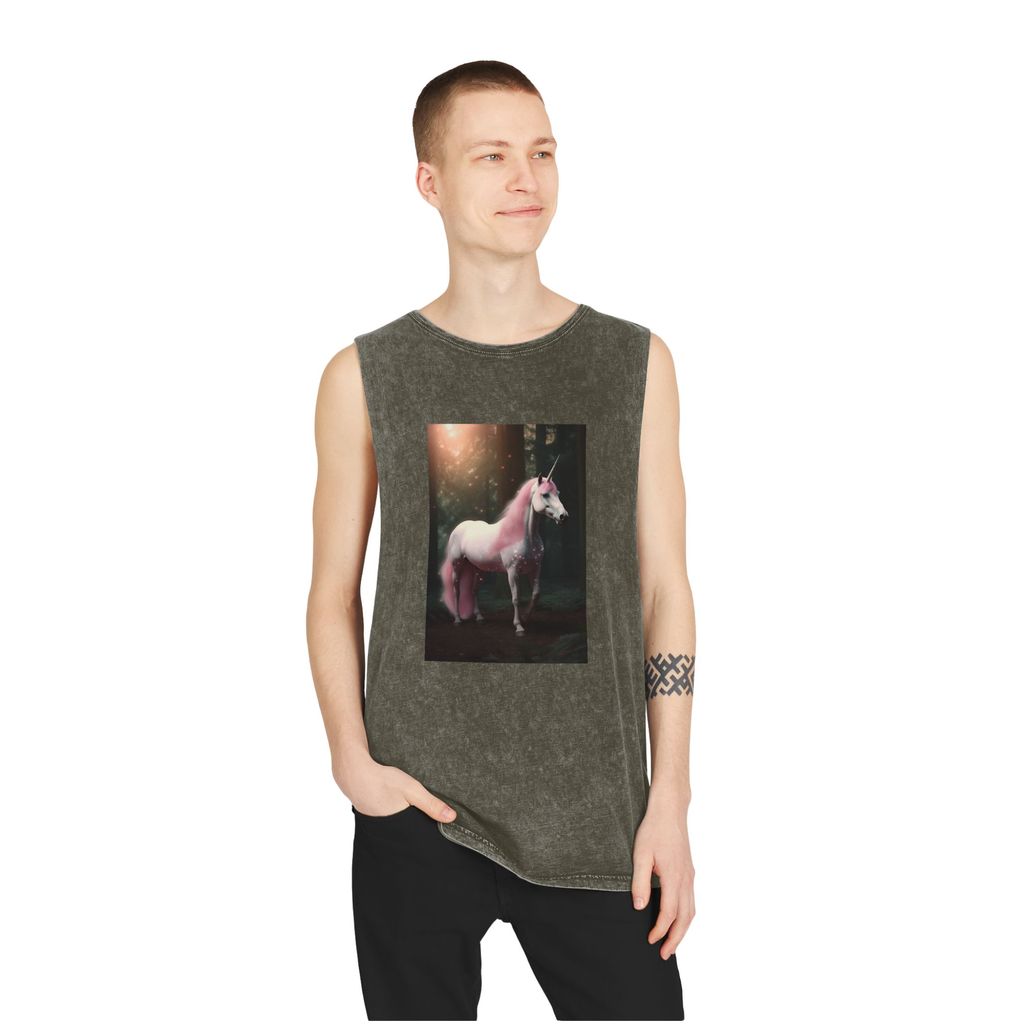 Magical Mythical Unicorn Creature Unisex Stonewash Tank Top - Image 7