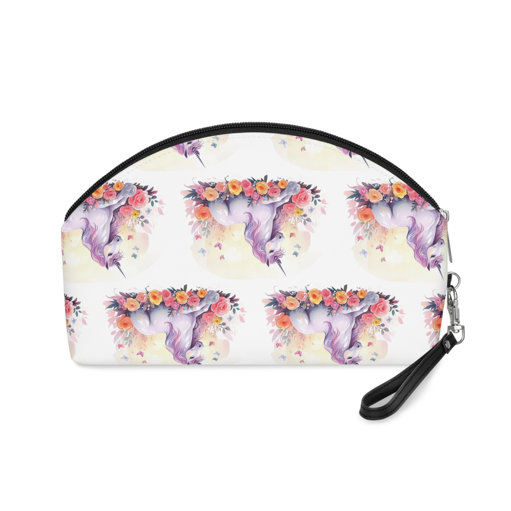 Illustration Little Unicorn Sits With Flowers Makeup Bag - Image 2