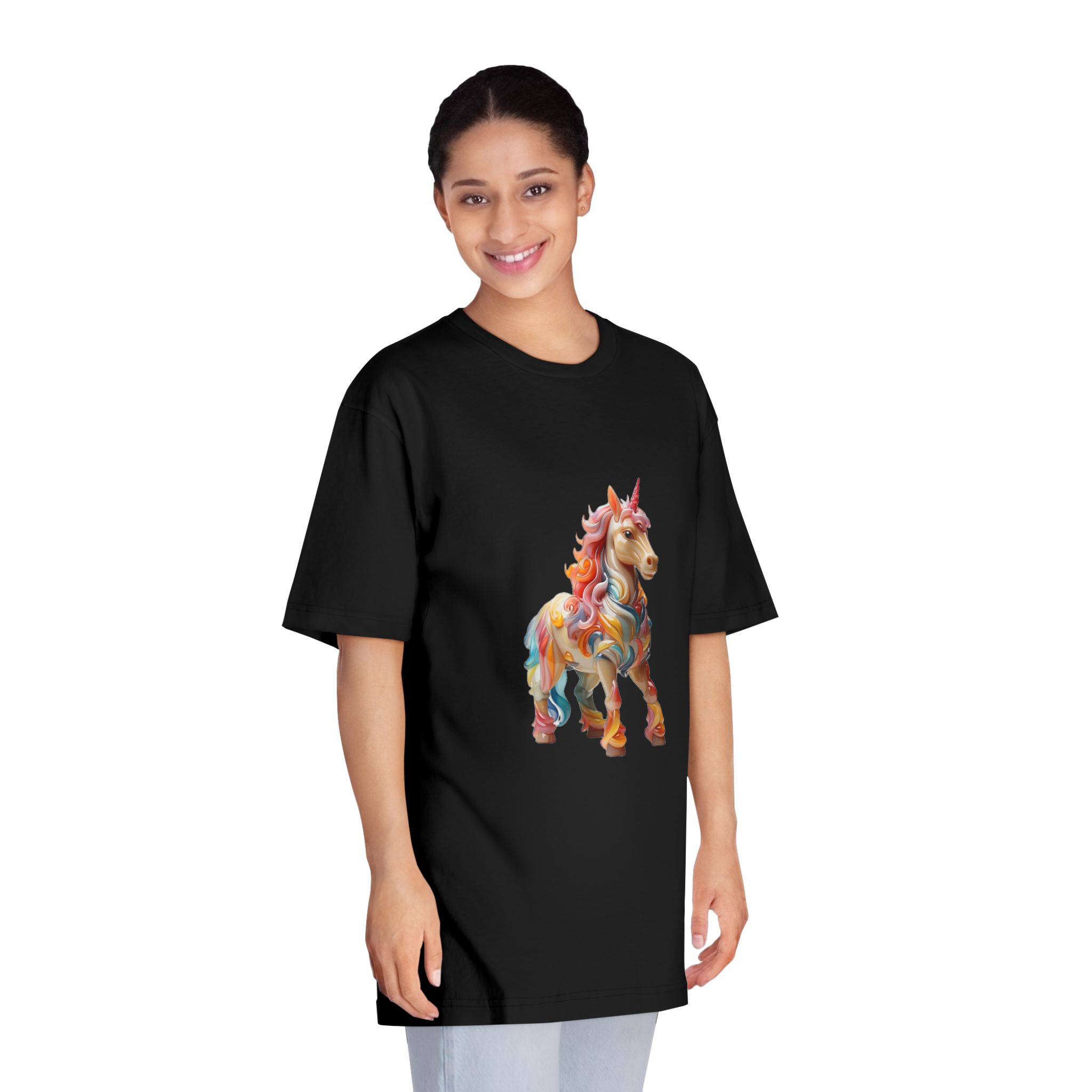 Colorful 3d Mythical Unicorn (1) Copy Unisex Classic Crewneck T Shirt - Image 7