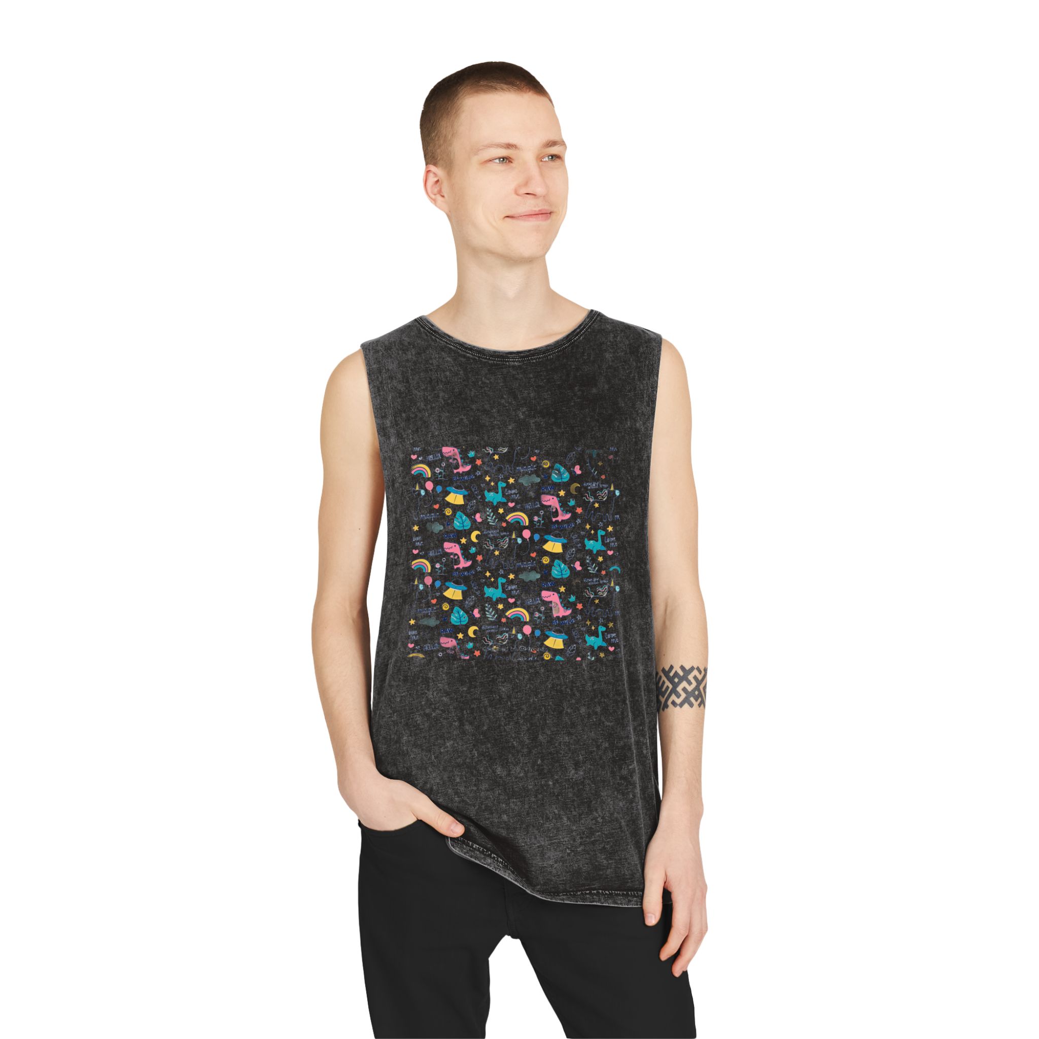 Unicorn V156 Unisex Stonewash Tank Top - Image 3