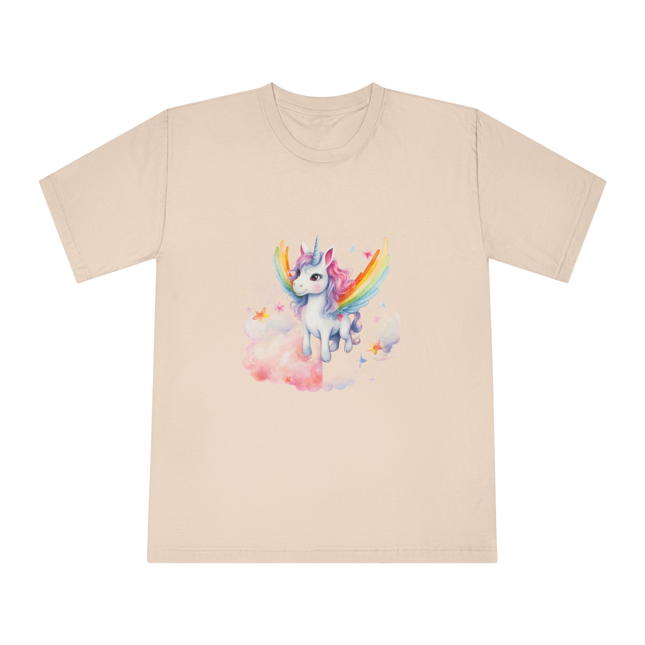There Is Unicorn With Rainbow Mane Wings Cloud Generative Ai Unisex Classic Crewneck T Shirt - Image 9