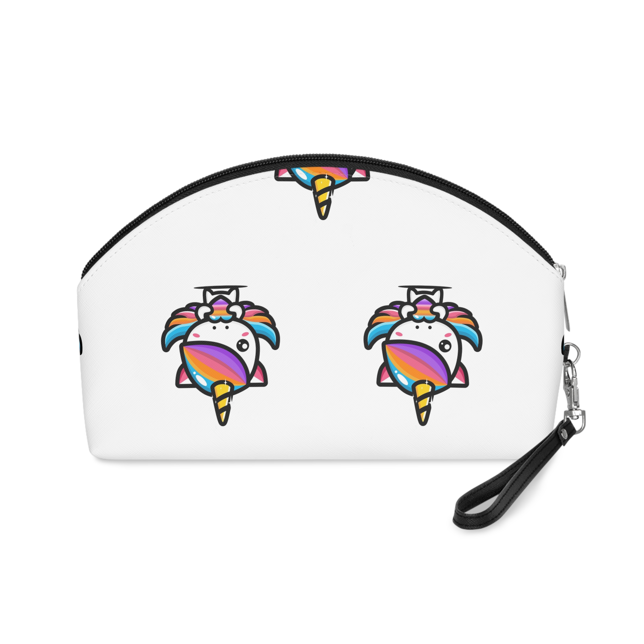 Cute Unicorn Hugging Colorful Heart Makeup Bag - Image 2