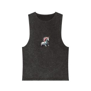Beautiful Unicorn Running Magical Meadow Unicorn Background Images Whimsical Unicorn (22) Unisex Stonewash Tank Top
