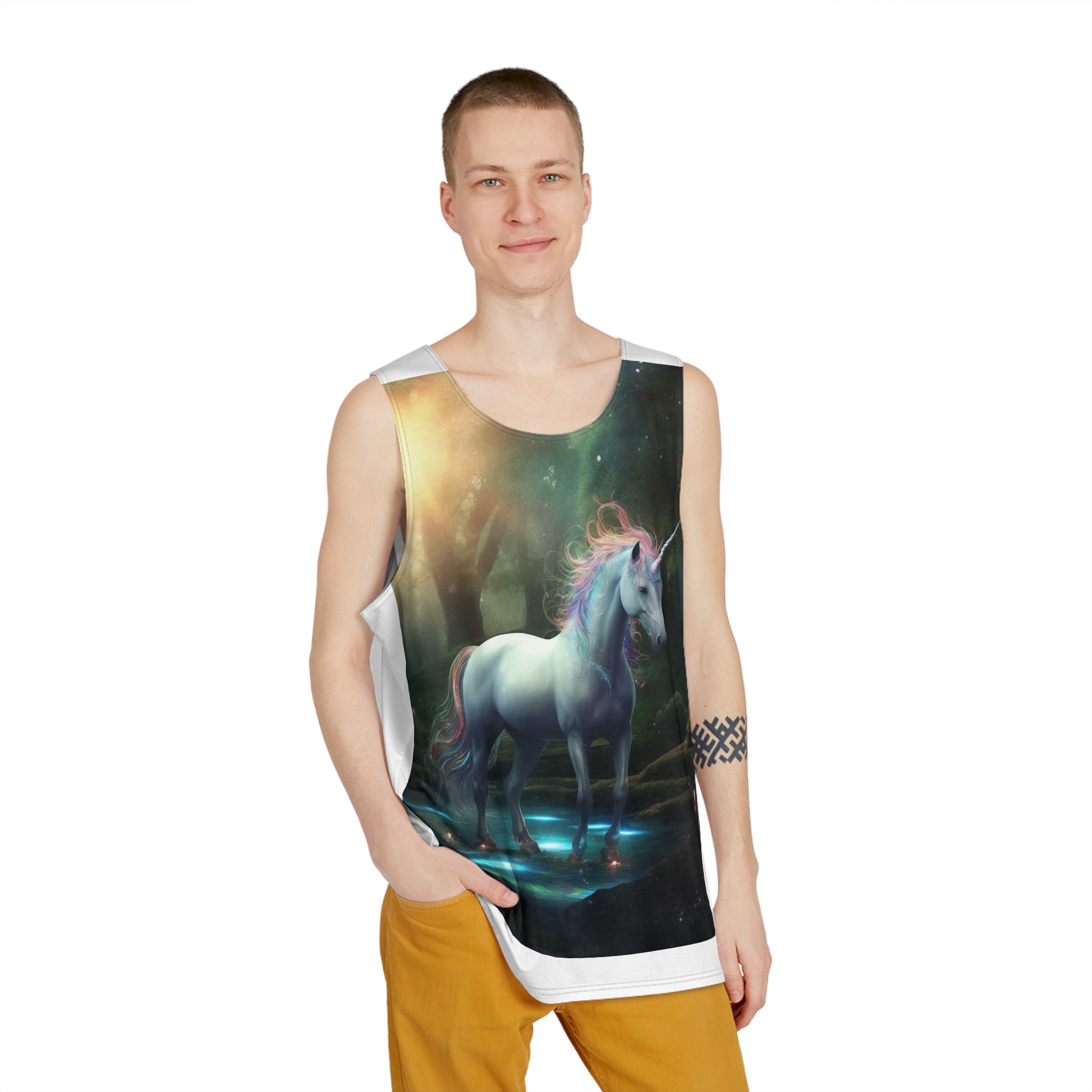 Magical Mythical Unicorn Creature 9 Mens Tank Aop - Image 3