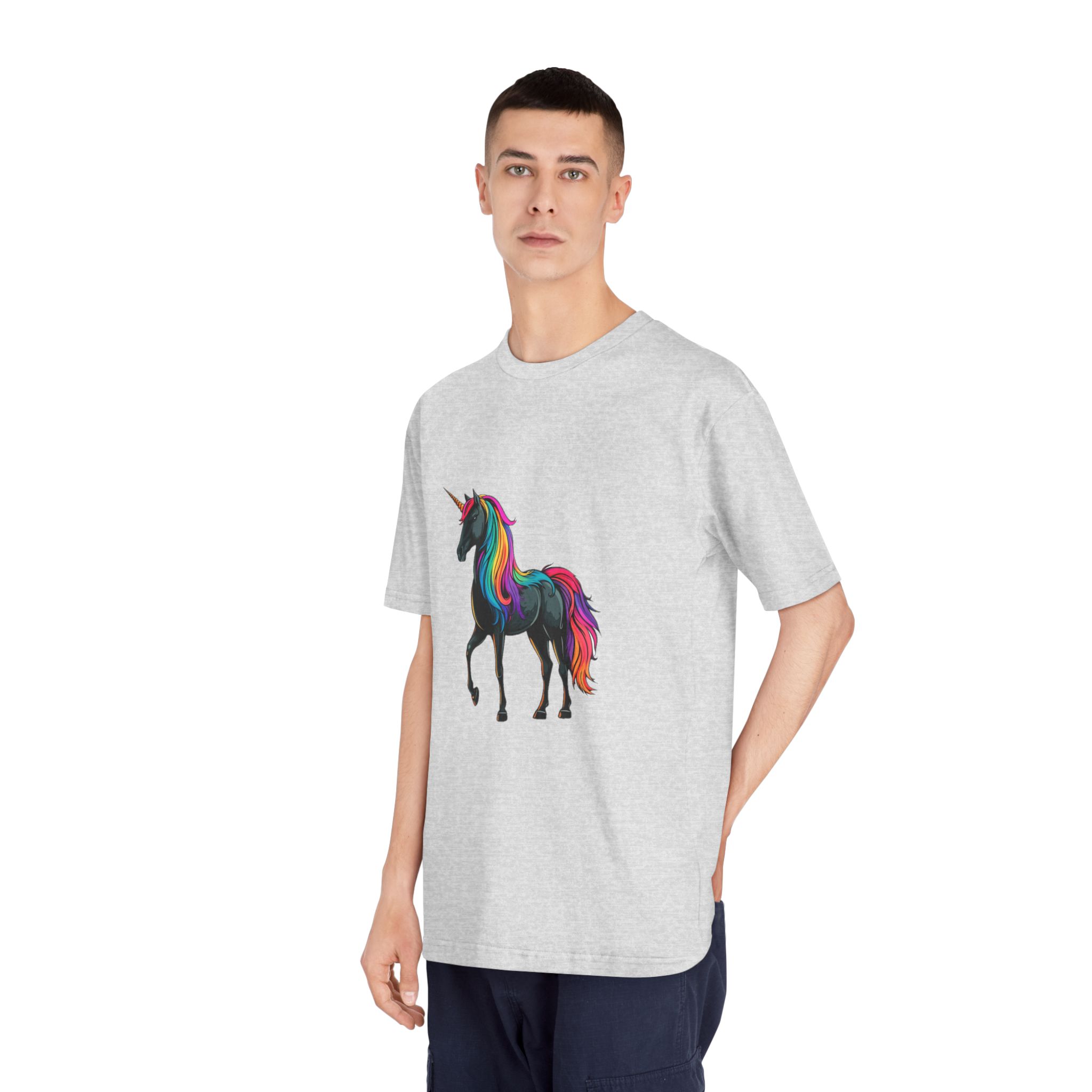 Cartoon Unicorn With Rainbow Mane Horn Generative Ai Unisex Classic Crewneck T Shirt - Image 16