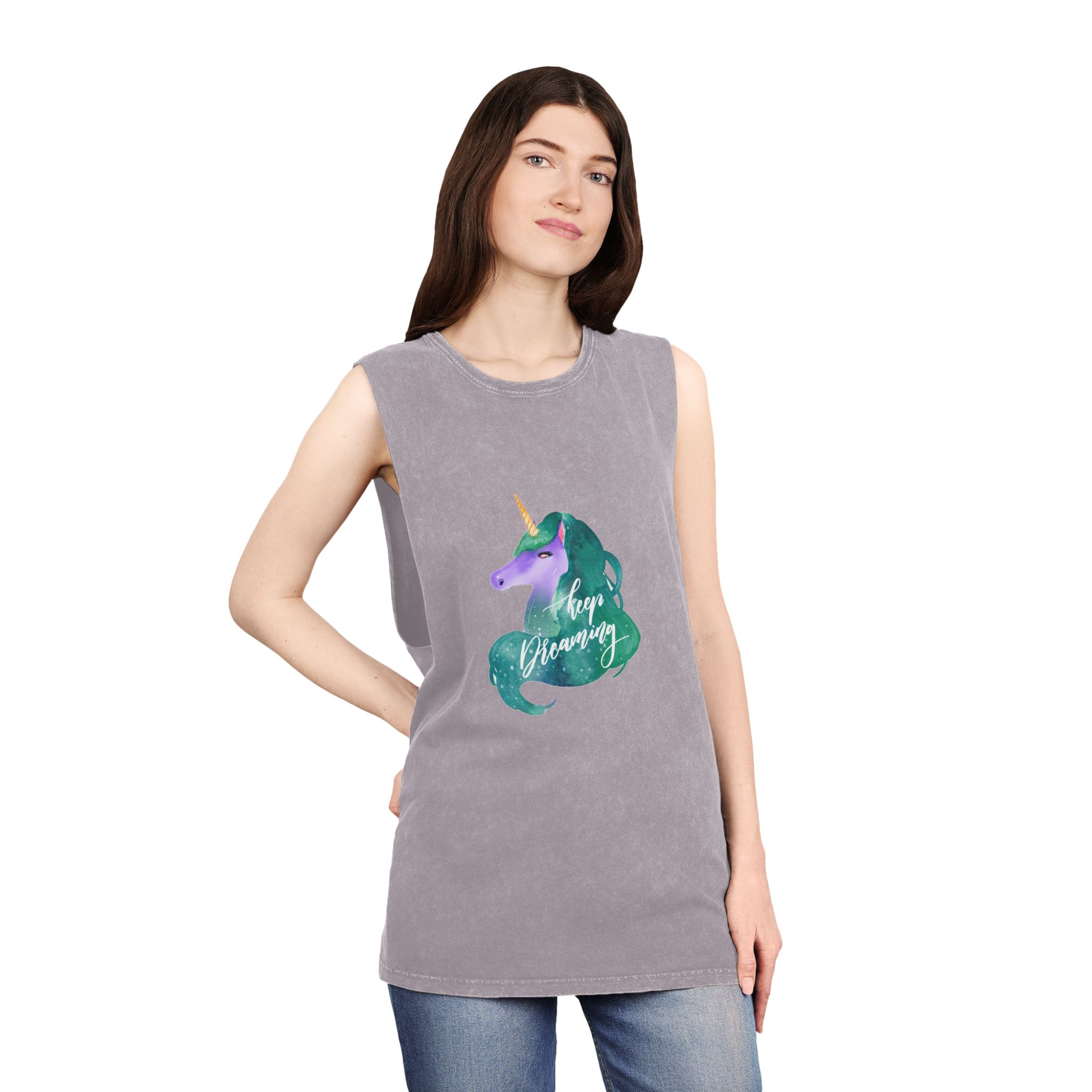 Unicorn V47 Unisex Stonewash Tank Top - Image 20