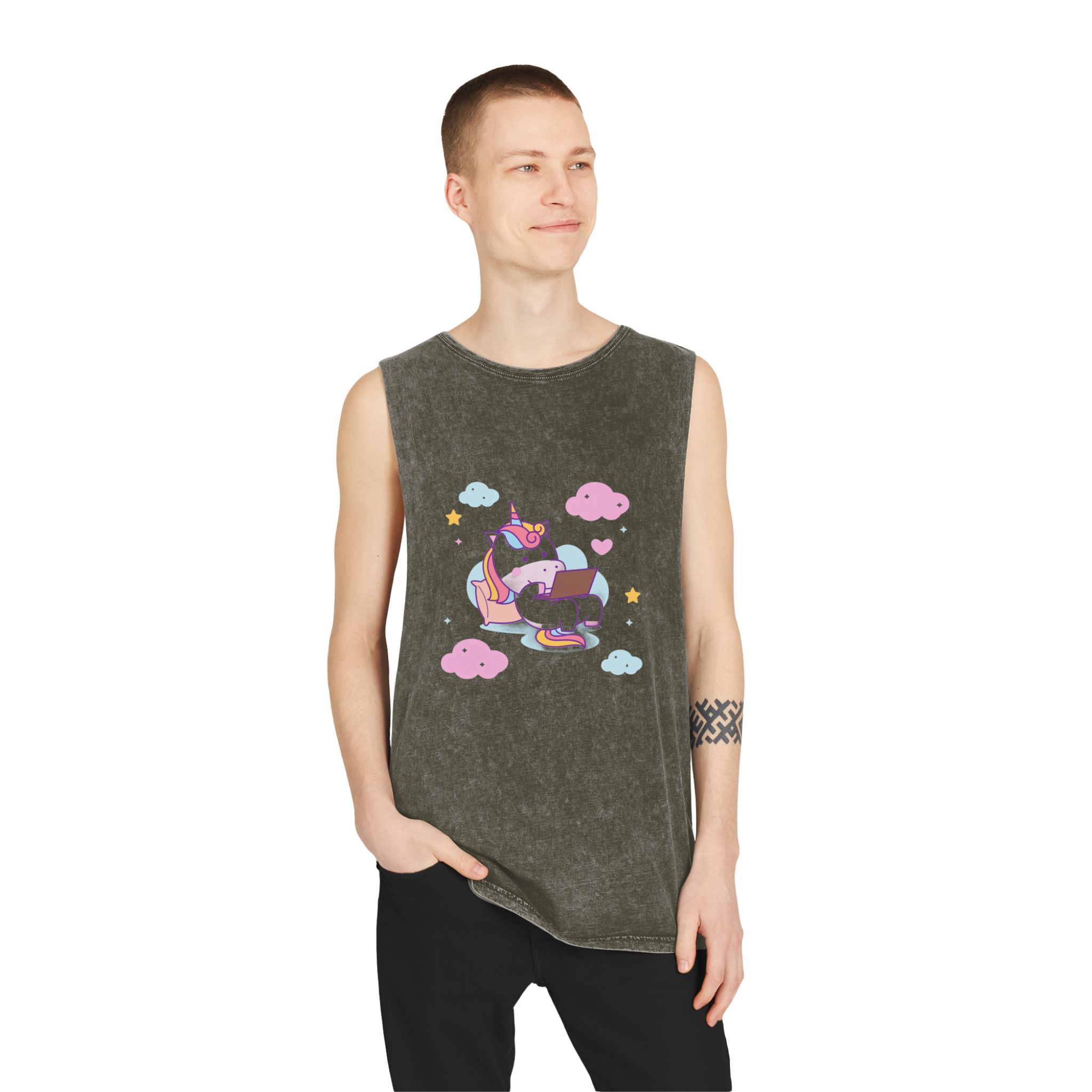 Unicorn V373 Unisex Stonewash Tank Top - Image 7