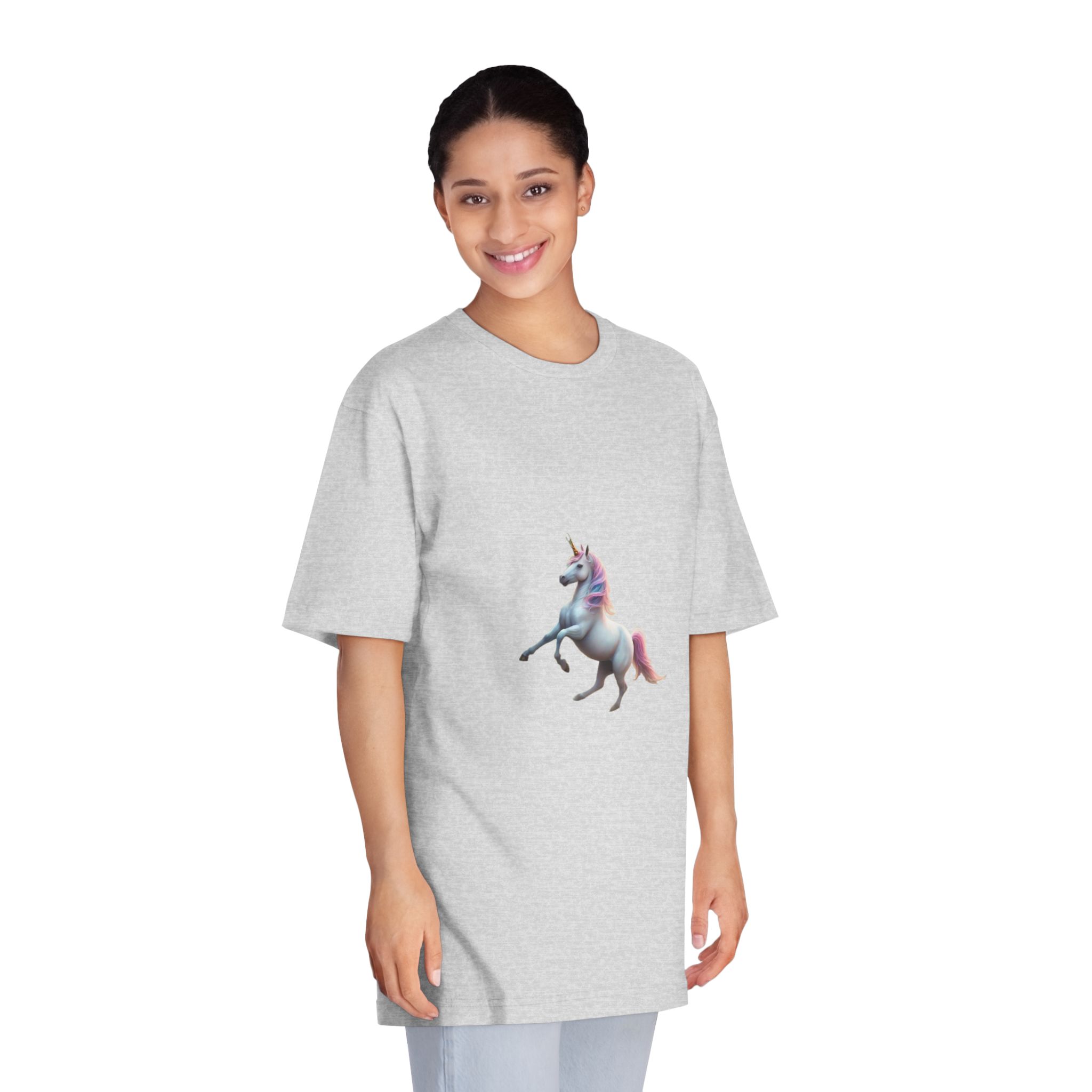 Beautiful Unicorn Running Magical Meadow Unicorn Background Images Whimsical Unicorn (8) Unisex Classic Crewneck T Shirt - Image 15