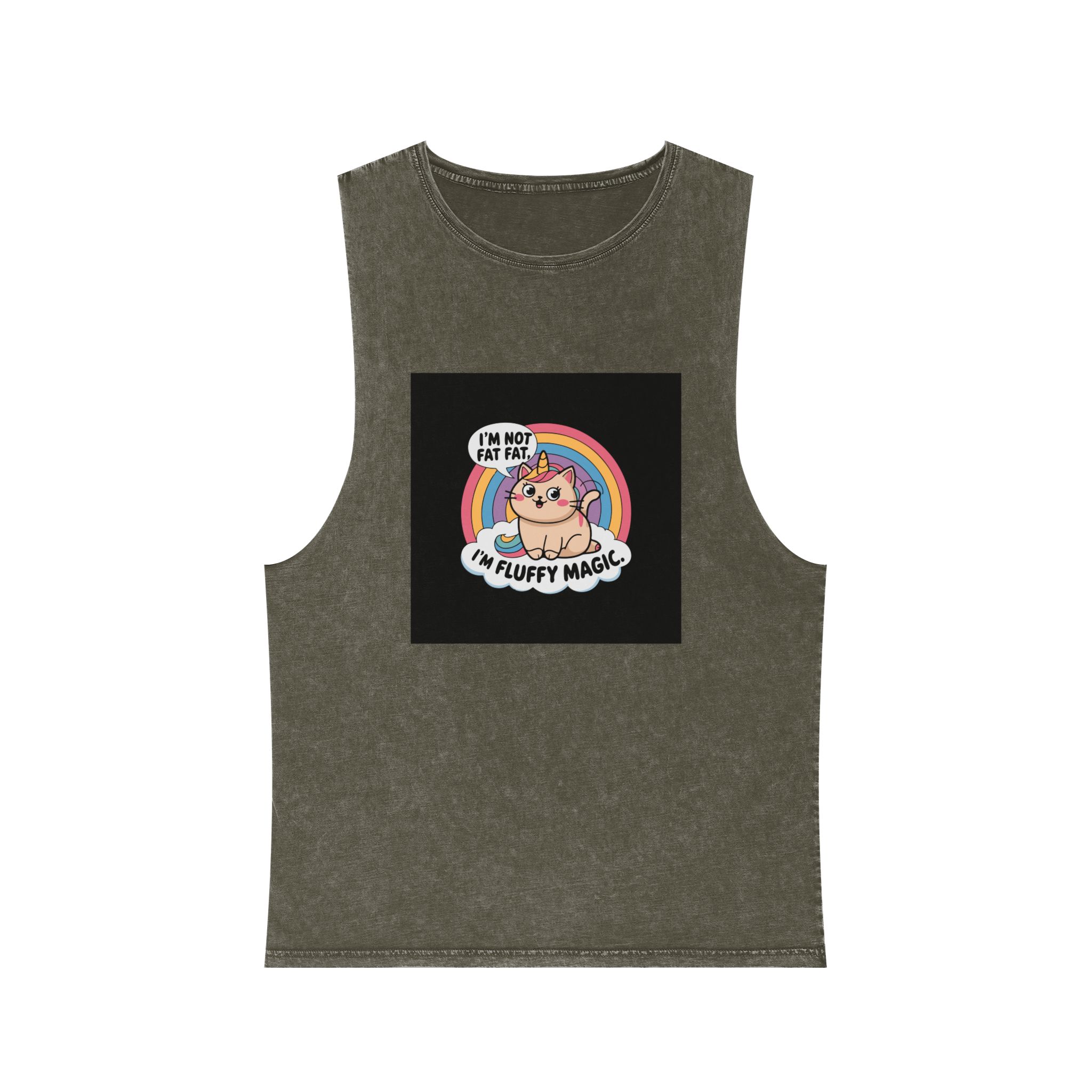 I'm Not Fat Unisex Stonewash Tank Top - Image 5