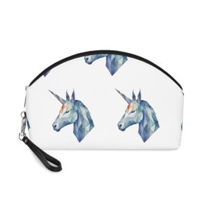 Geometric Watercolor Unicorn Illustration Makeup Bag