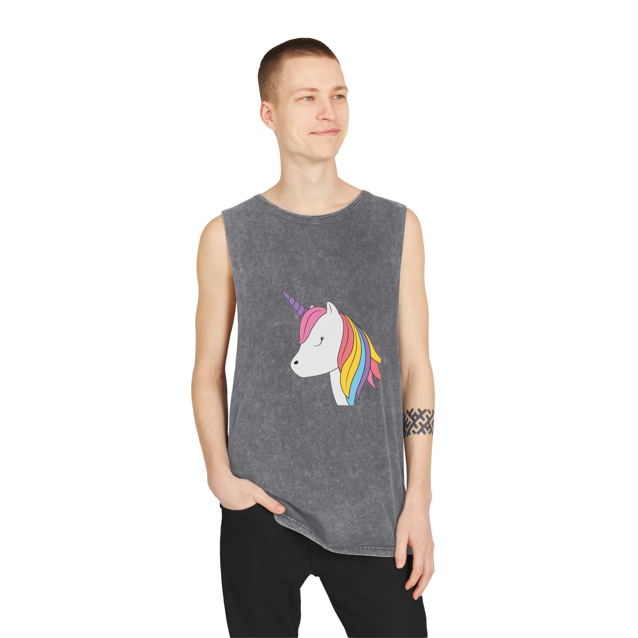 Beautiful Unicorn Copia Unisex Stonewash Tank Top - Image 11