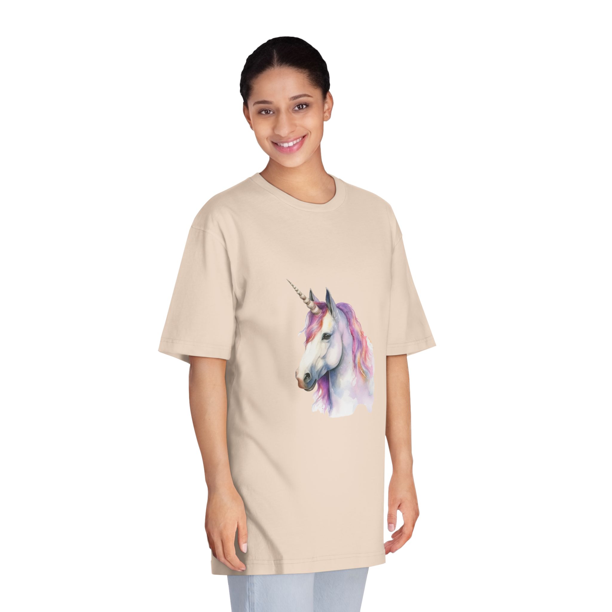 Unicorn With Purple Mane Pink Tail Unisex Classic Crewneck T Shirt - Image 11