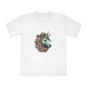 Detailed Illustration Print Vintage Unicorn Unisex Classic Crewneck T Shirt