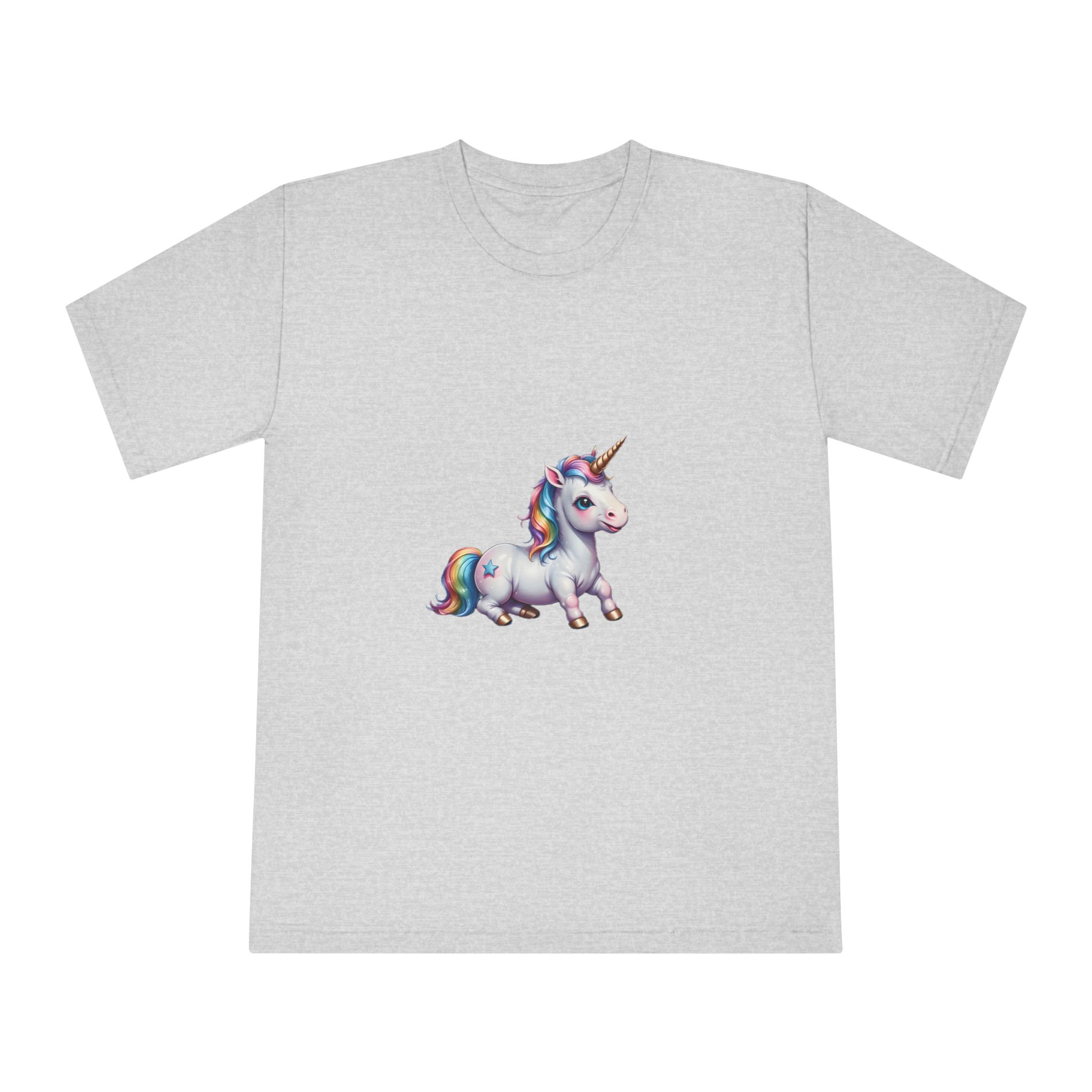 Happy Unicorn Background Sky Rainbow Unisex Classic Crewneck T Shirt - Image 13