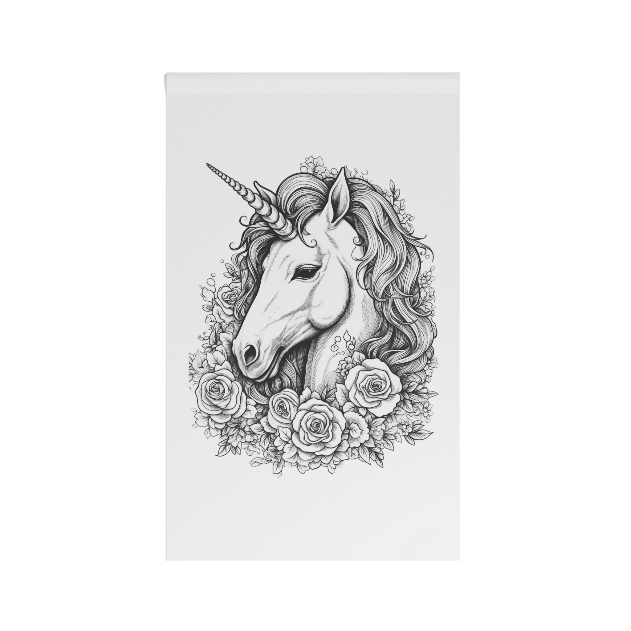 Unicorn With Roses Roses Around It Generative Ai House Banner - Image 2