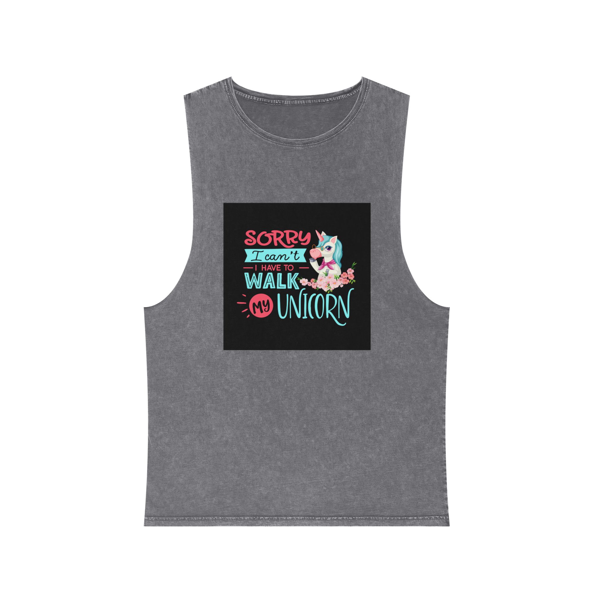 Unicorn Design 5 Unisex Stonewash Tank Top - Image 9