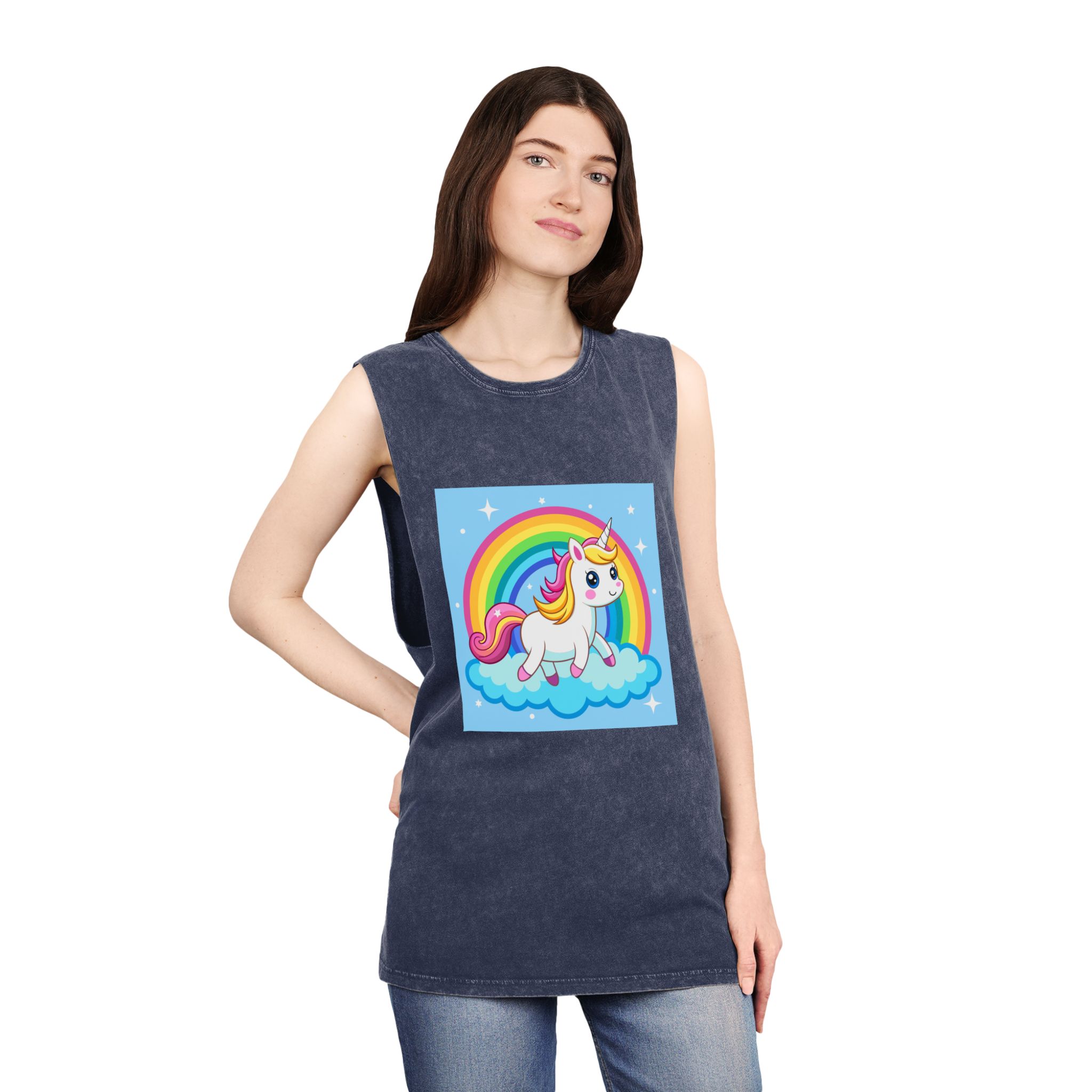Unicorn Copia 3 Unisex Stonewash Tank Top - Image 16