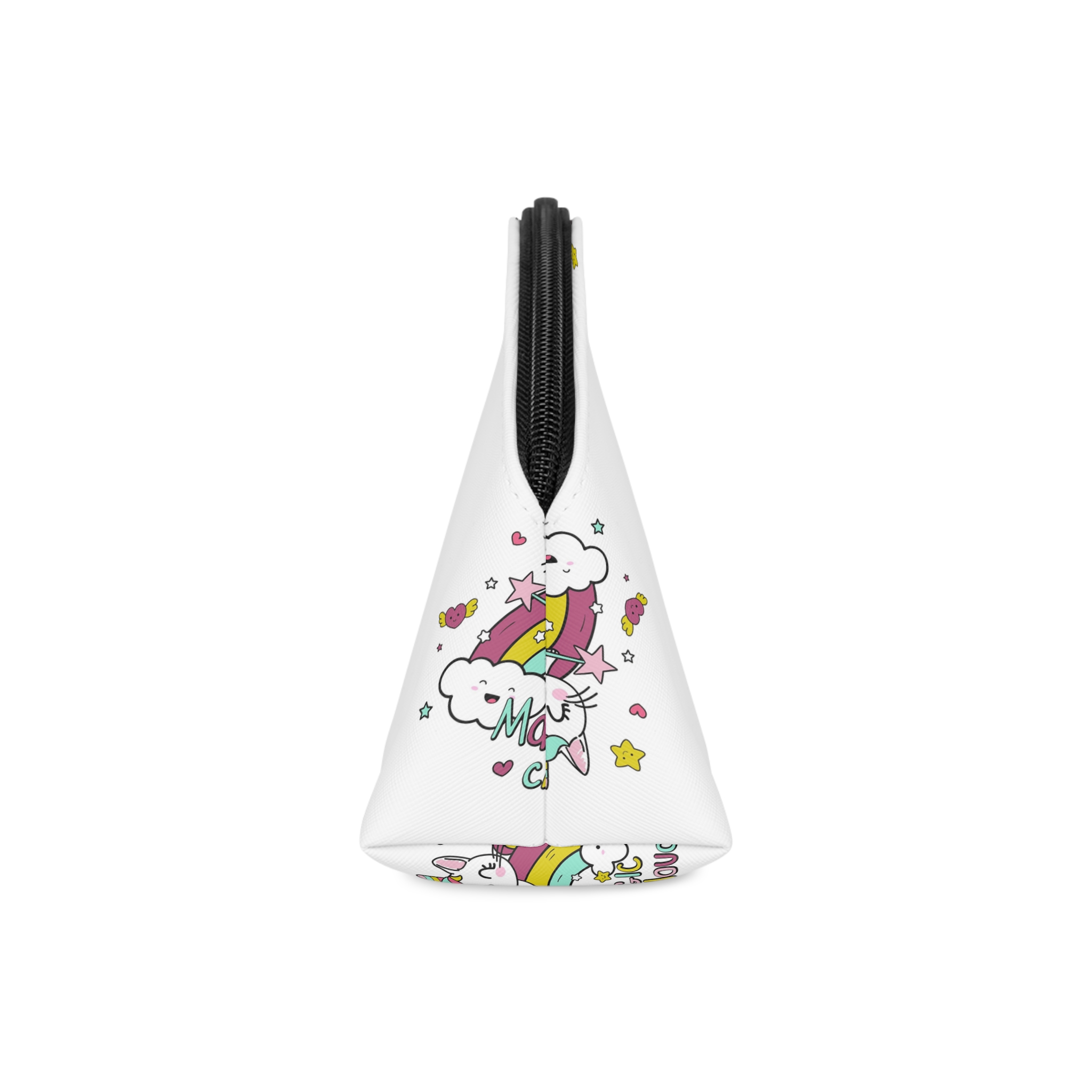 Unicorn Cat Rainbow With Magic Cloud Illustration Makeup Bag - Image 4