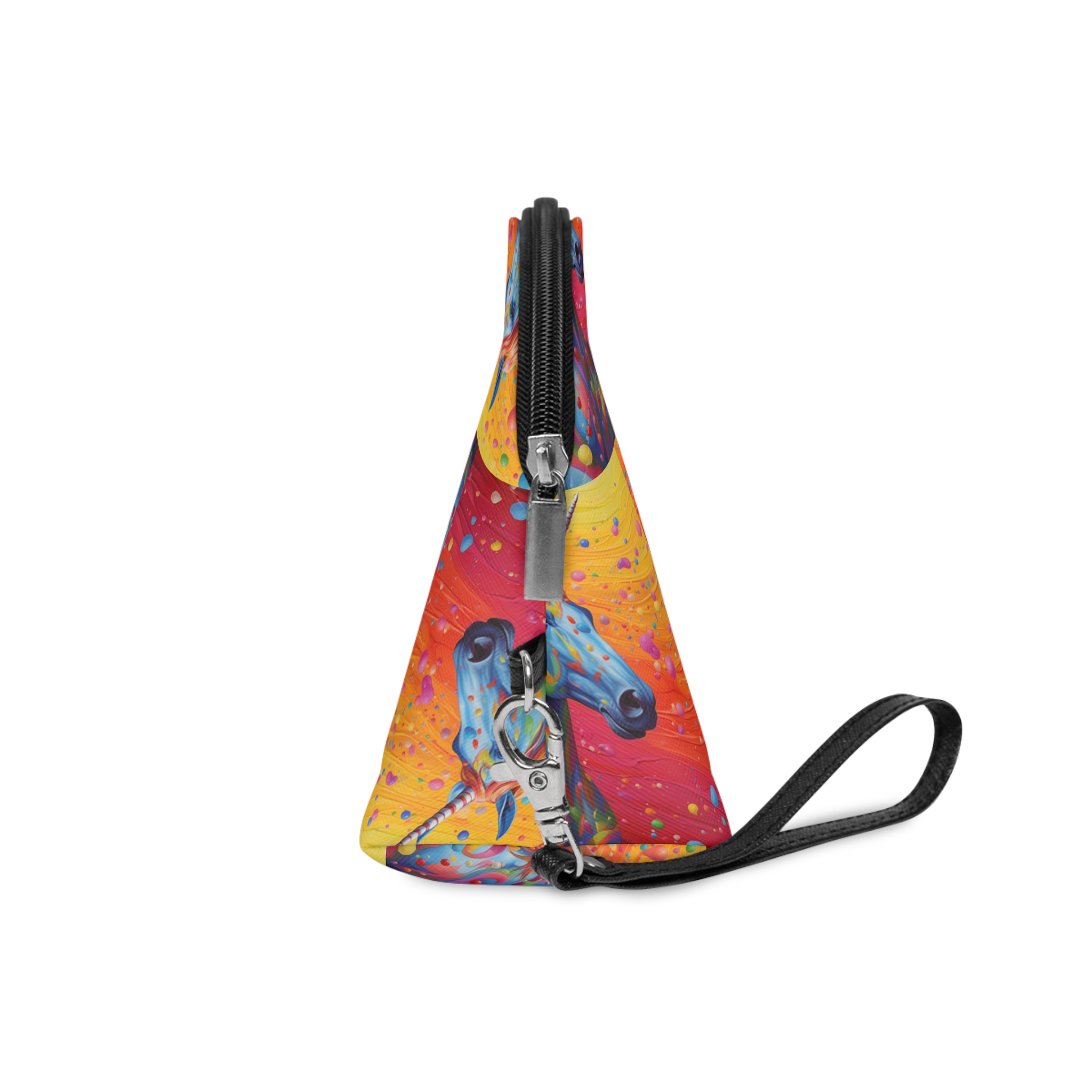 Painting Unicorn With Colorful Mane Rainbow Mane Generative Ai Makeup Bag - Image 3