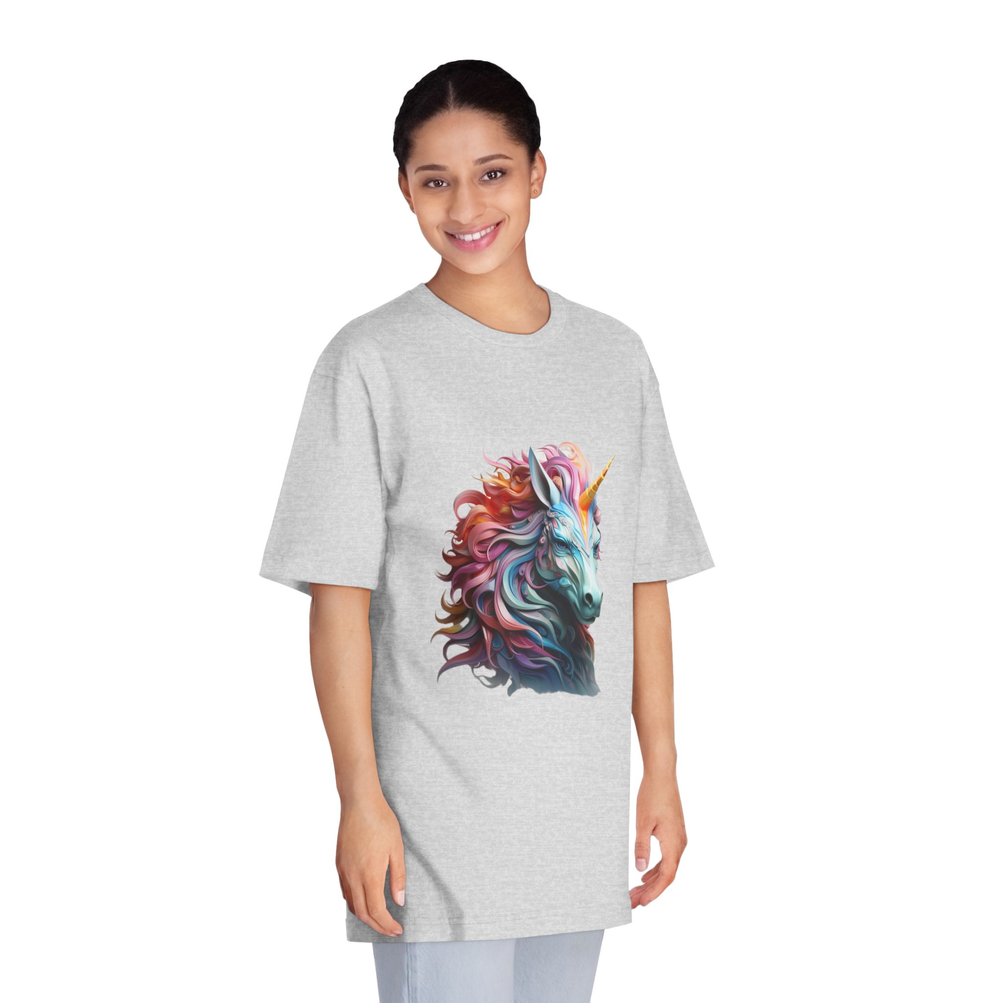 Colorful 3d Unicorn With Colorful Mane Unisex Classic Crewneck T Shirt - Image 15