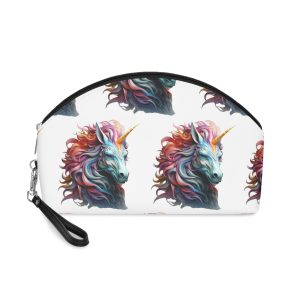 Colorful 3d Unicorn With Colorful Mane Makeup Bag