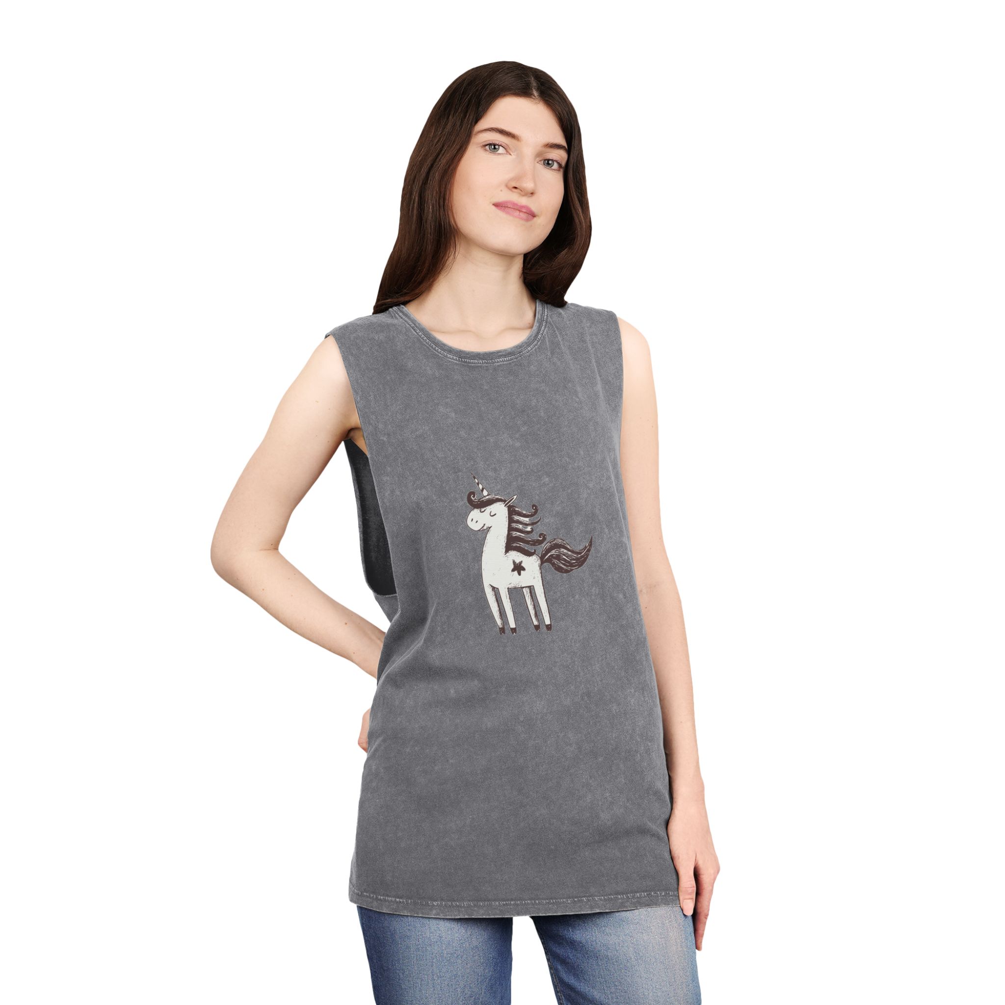 Unicorn V45 Unisex Stonewash Tank Top - Image 12