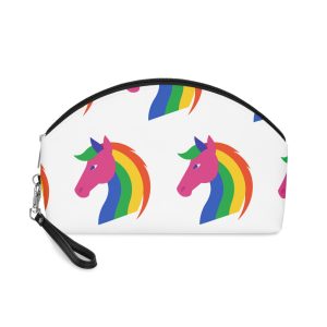 Rainbow Unicorn Head Flat Style Makeup Bag